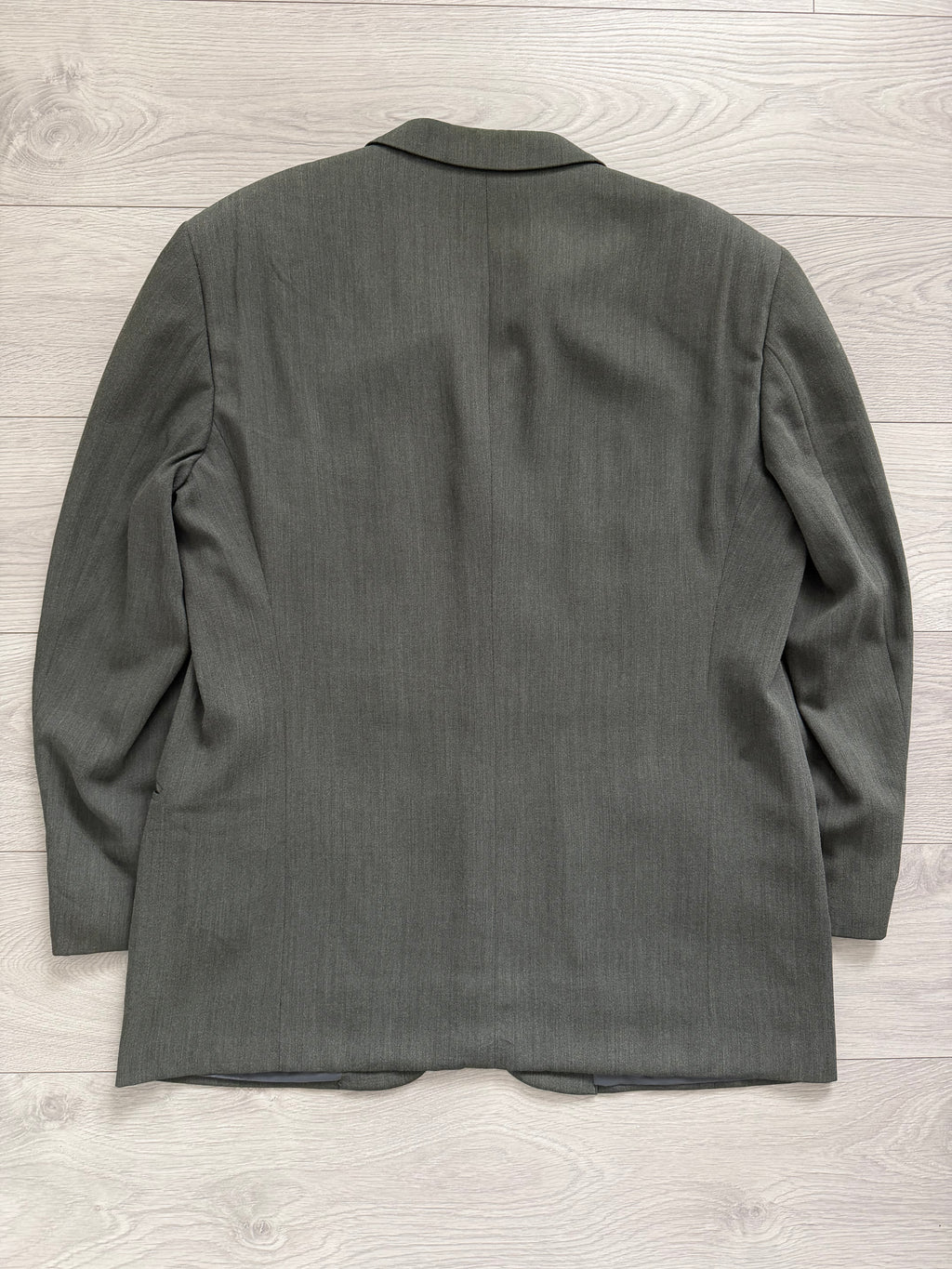 Mani Giorgio Armani 1980s 4B Pleated Rayon Wool Textured Draped Suit Taupe Green - Size XXL Jacket / 38" Waist