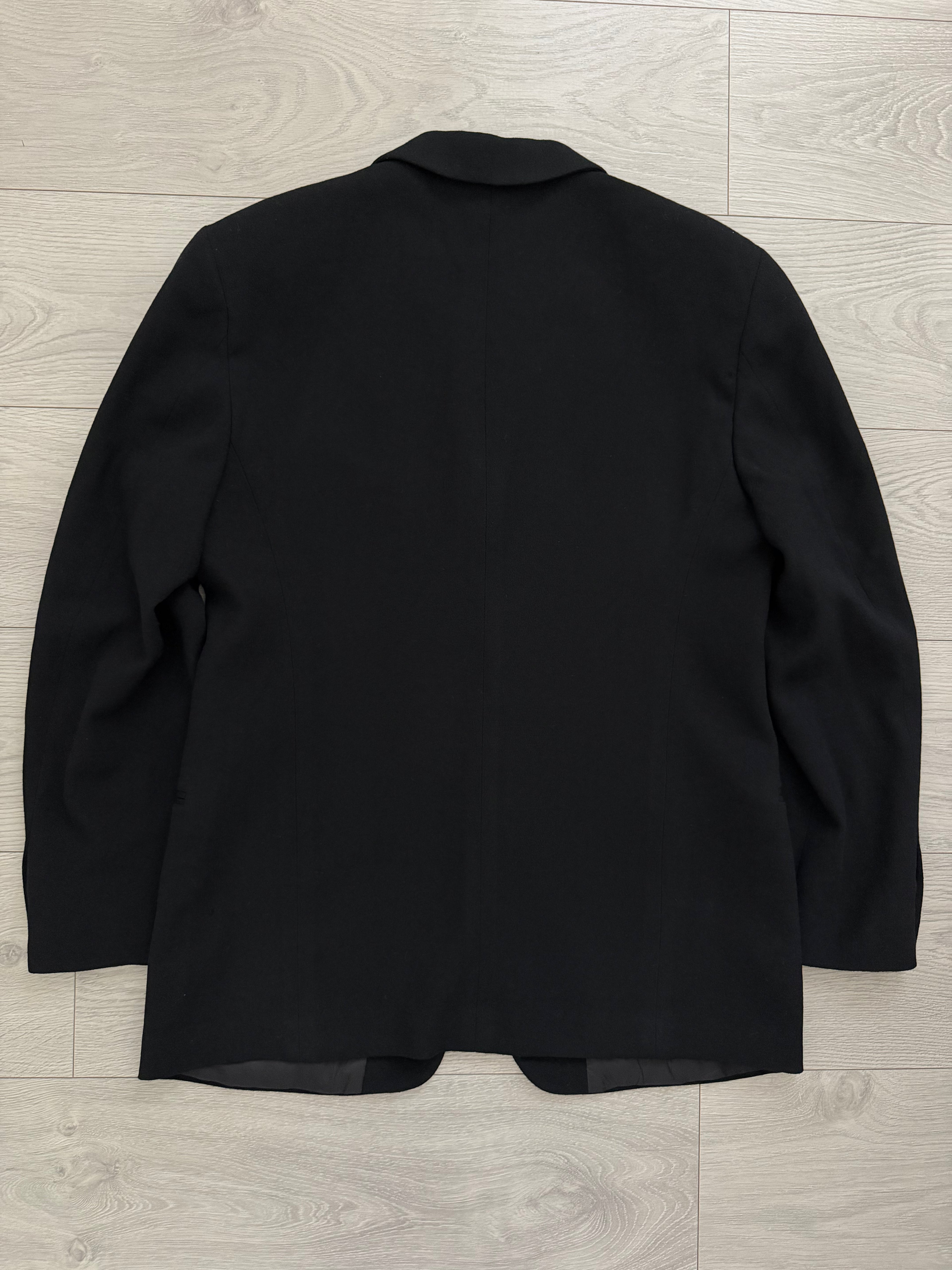 Emporio Armani 1990s 3B Textured Wool Sport Jacket Blazer Black - Size M