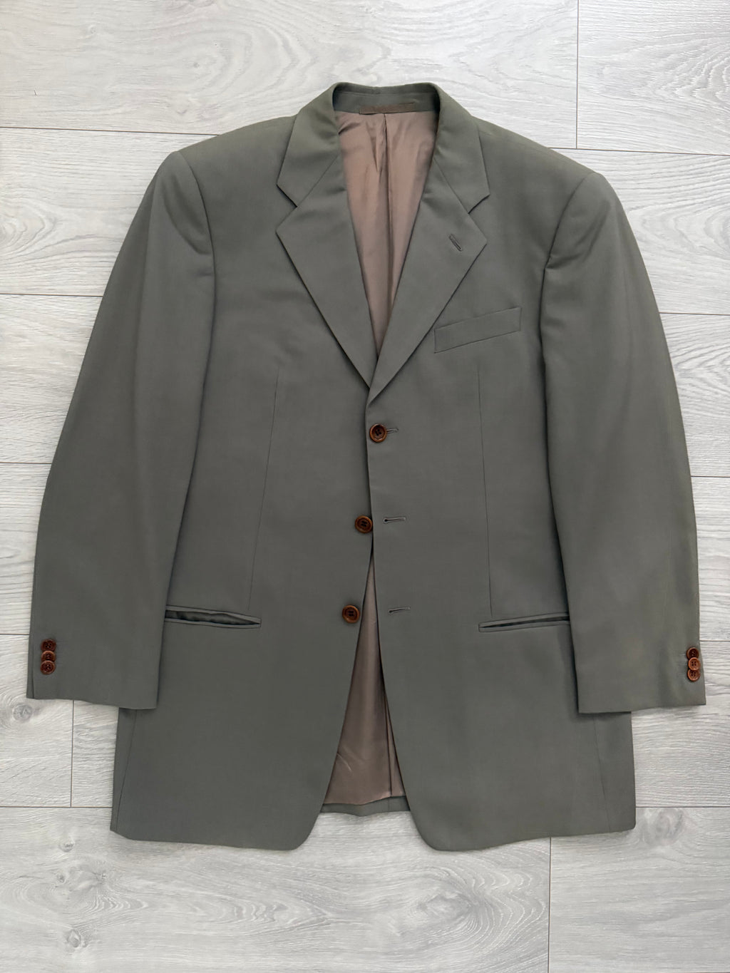 Armani 1990s 3B Wool Sport Jacket Blazer Mushroom Taupe - Size L