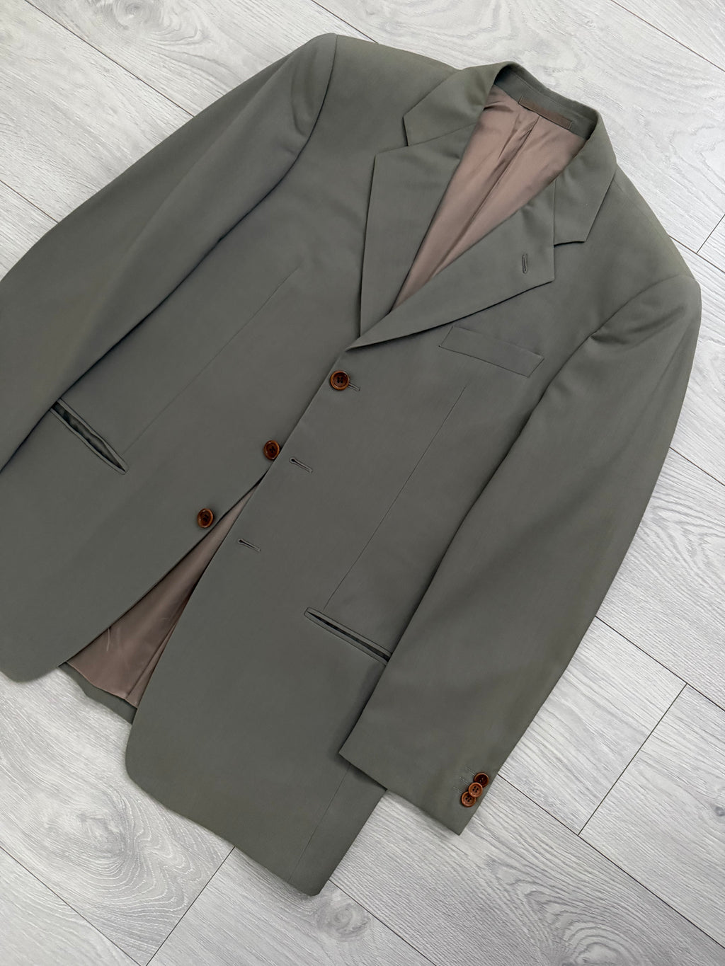 Armani 1990s 3B Wool Sport Jacket Blazer Mushroom Taupe - Size L