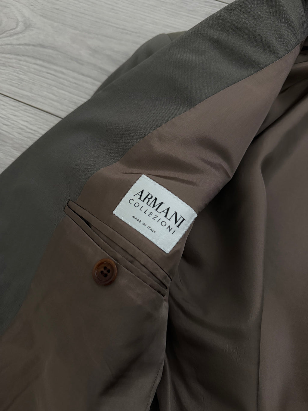 Armani 1990s 3B Wool Sport Jacket Blazer Mushroom Taupe - Size L