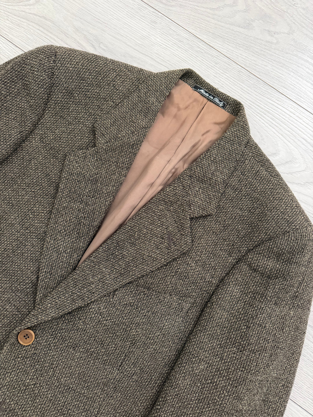 Giorgio Armani 1980s 3B Textured Wool Brown Sport Jacket Blazer  - Size L