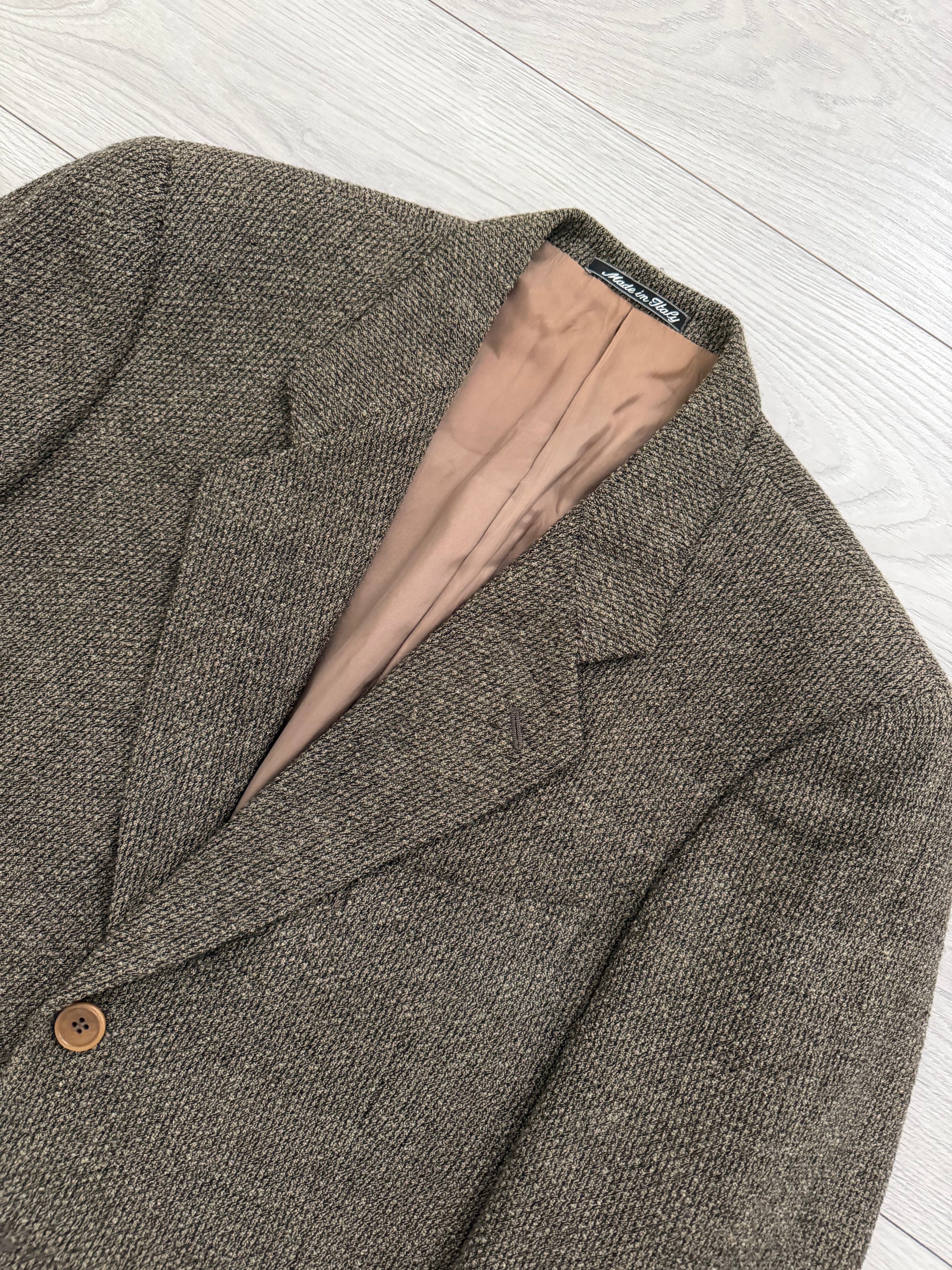 Giorgio Armani 1980s 3B Textured Wool Brown Sport Jacket Blazer  - Size L