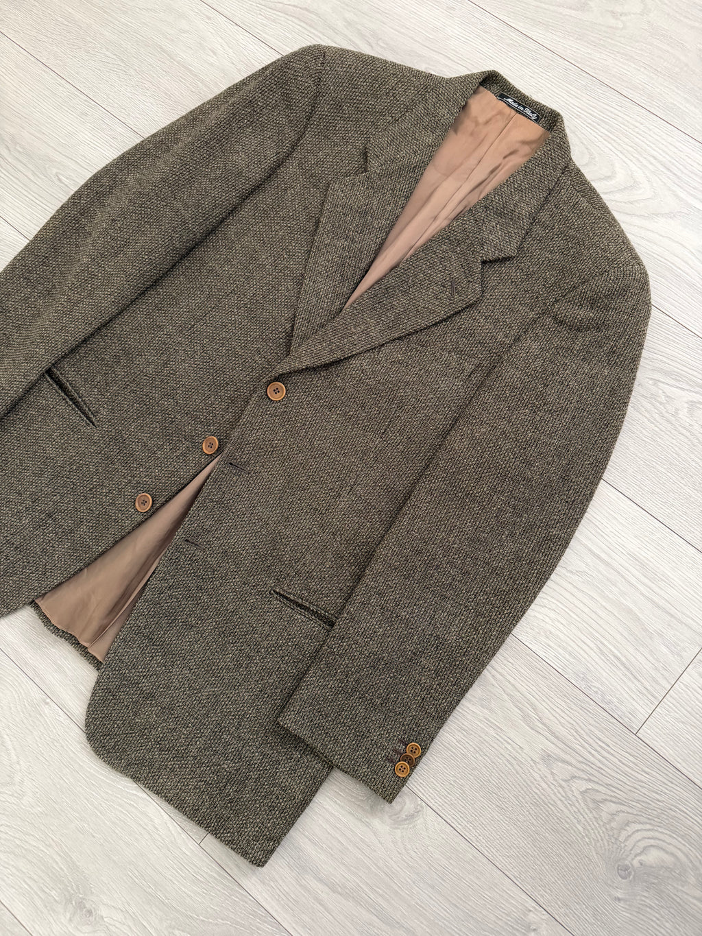 Giorgio Armani 1980s 3B Textured Wool Brown Sport Jacket Blazer  - Size L