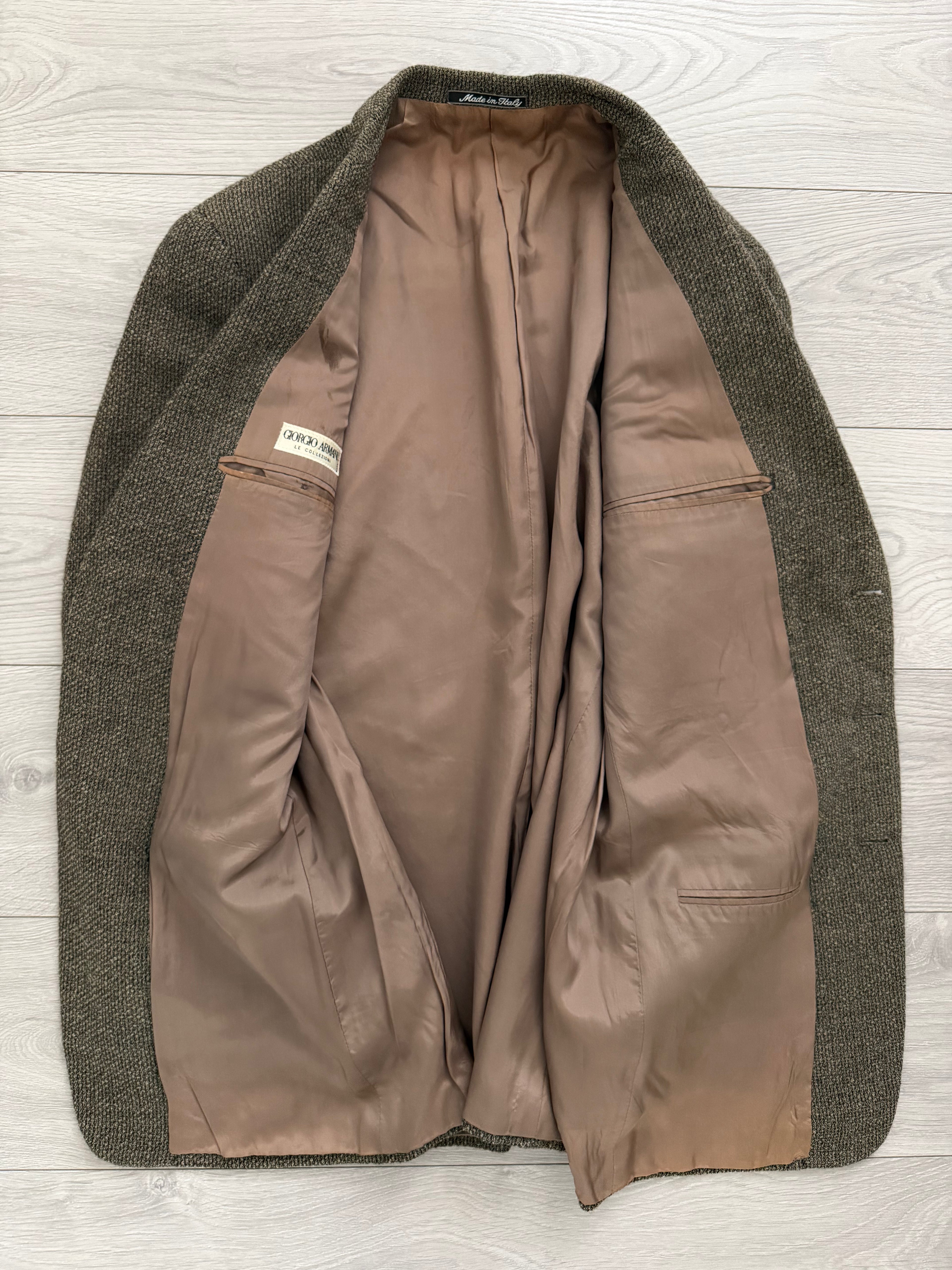 Giorgio Armani 1980s 3B Textured Wool Brown Sport Jacket Blazer  - Size L