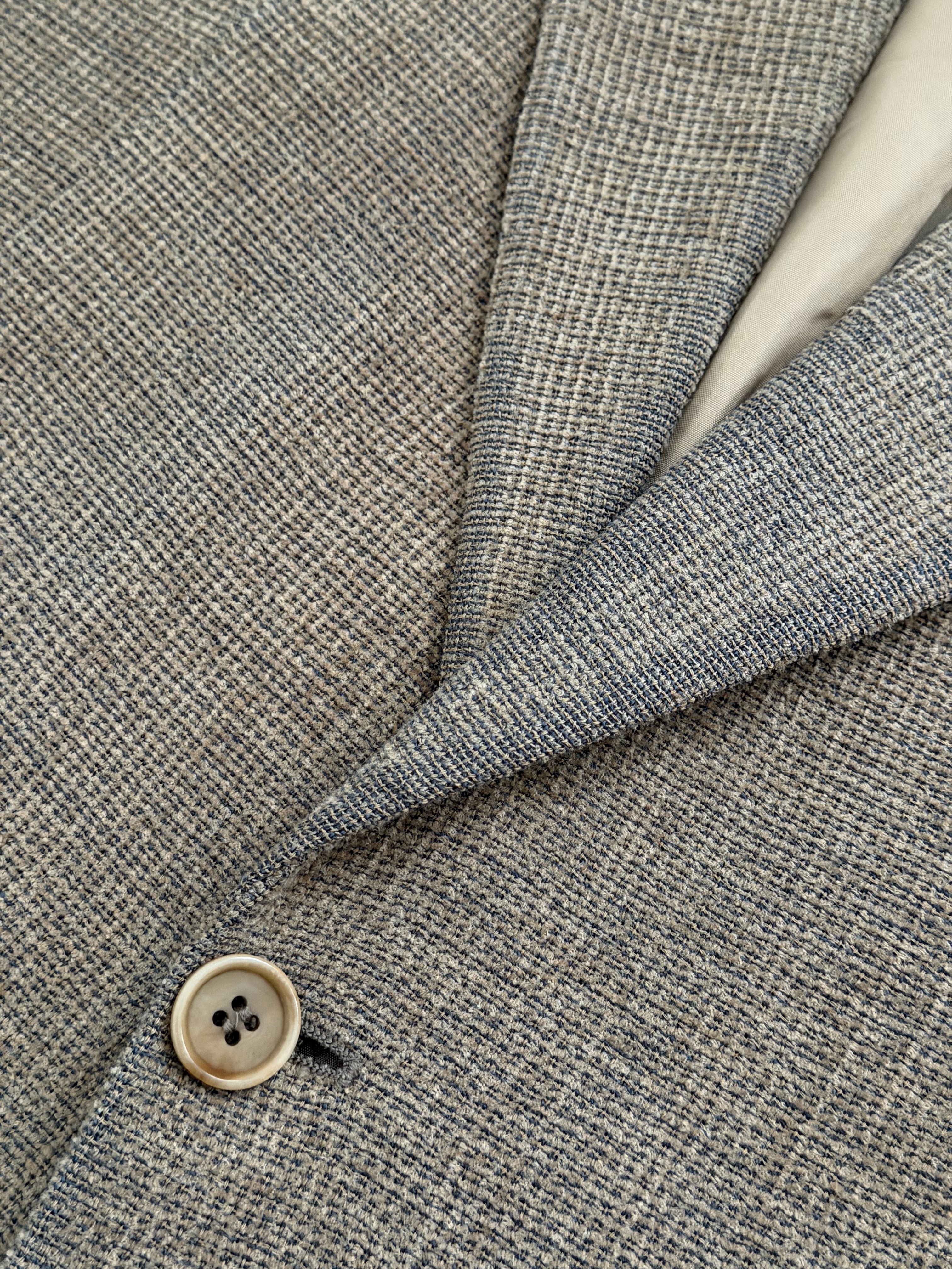 Giorgio Armani 1980s 2B Taupe Beige Textured Wool Nylon Sport Jacket Blazer  - Size XL