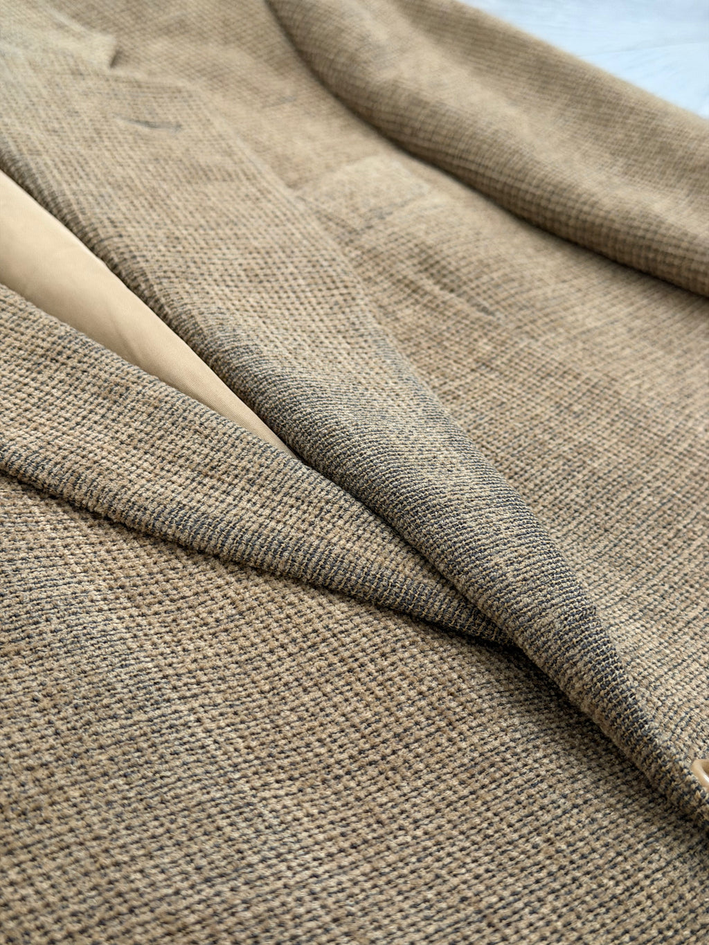 Giorgio Armani 1980s 2B Taupe Beige Textured Wool Nylon Sport Jacket Blazer  - Size XL
