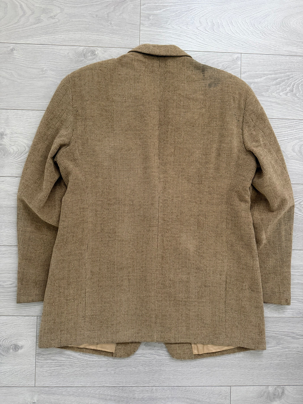 Giorgio Armani 1980s 2B Taupe Beige Textured Wool Nylon Sport Jacket Blazer  - Size XL