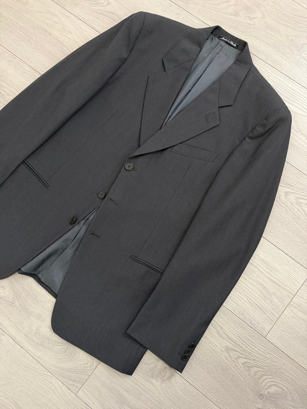 Giorgio Armani 1980s 3B Wool Sport Jacket Blazer Charcoal Grey - Size L