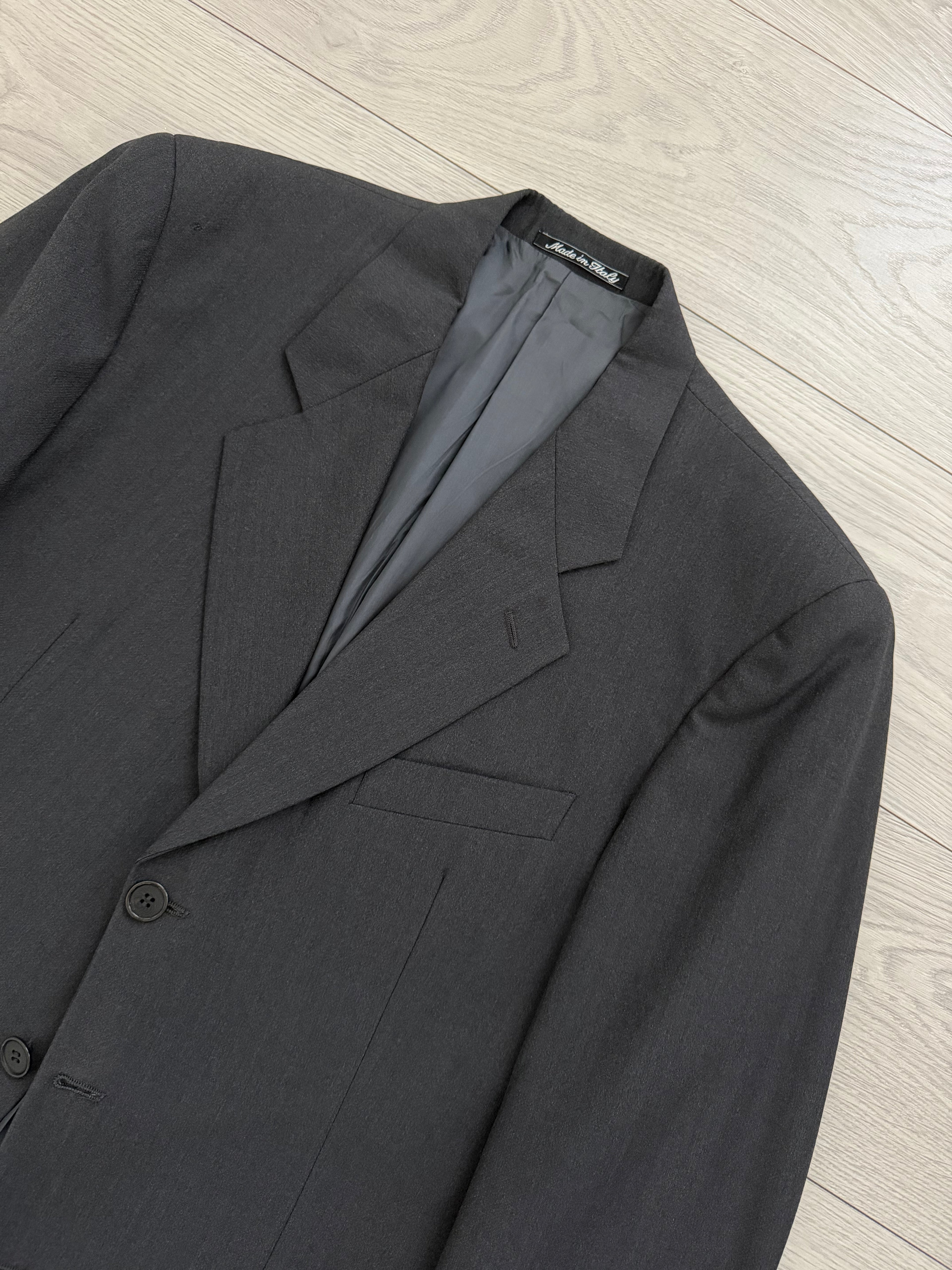 Giorgio Armani 1980s 3B Wool Sport Jacket Blazer Charcoal Grey - Size L