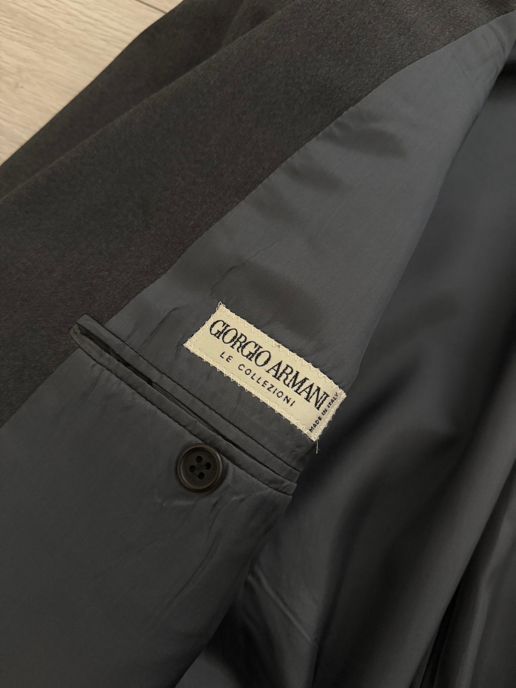 Giorgio Armani 1980s 3B Wool Sport Jacket Blazer Charcoal Grey - Size L
