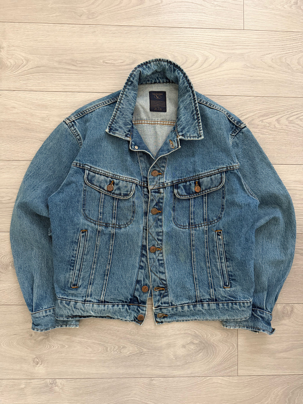 Valentino 1980s Denim Trucker Jacket - Size L