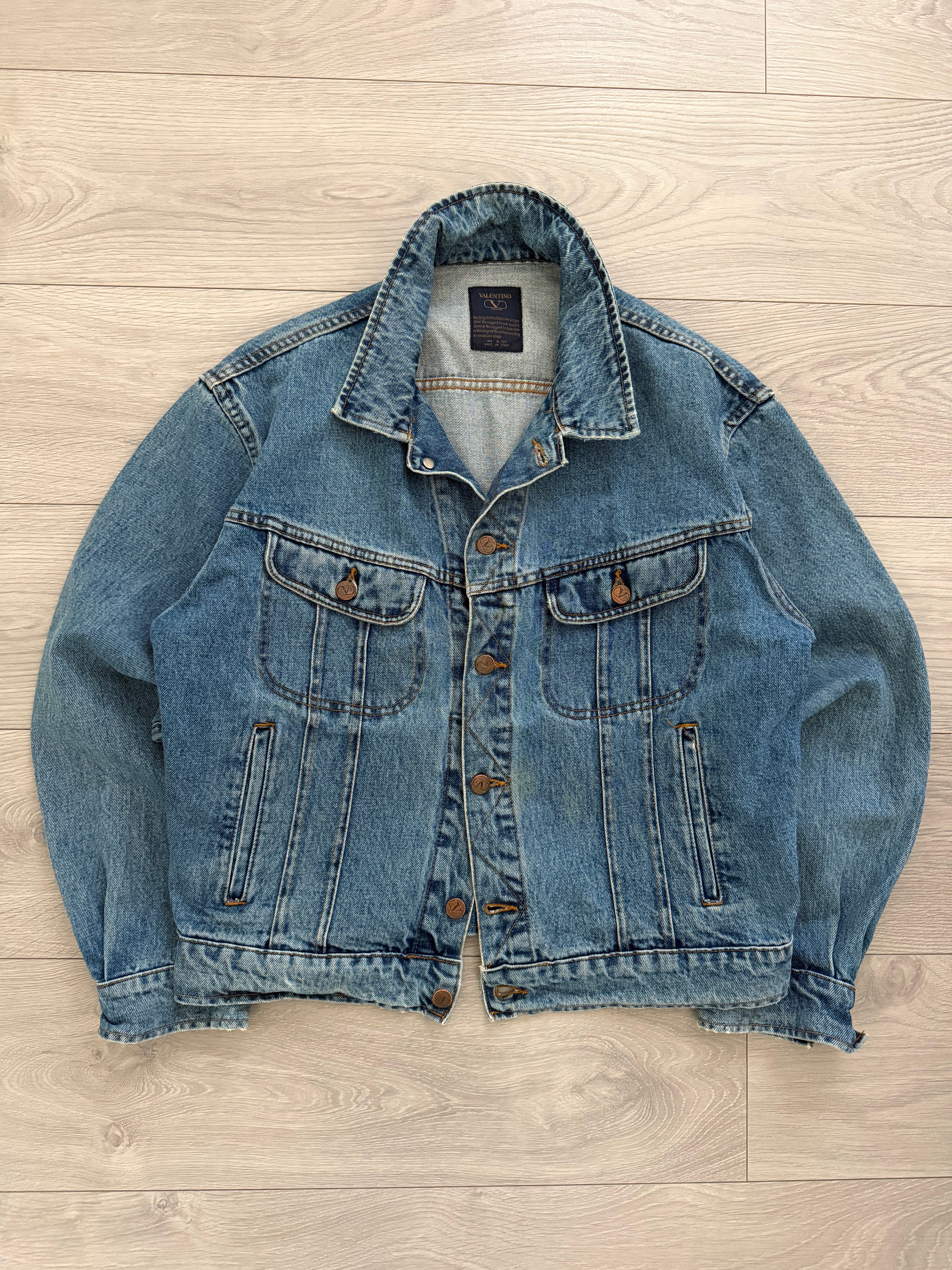 Valentino 1980s Denim Trucker Jacket - Size L