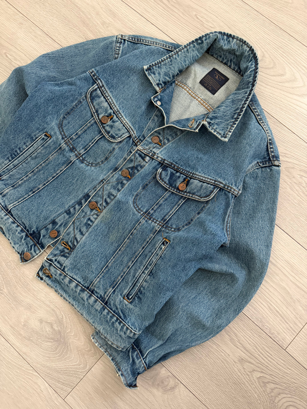 Valentino 1980s Denim Trucker Jacket - Size L