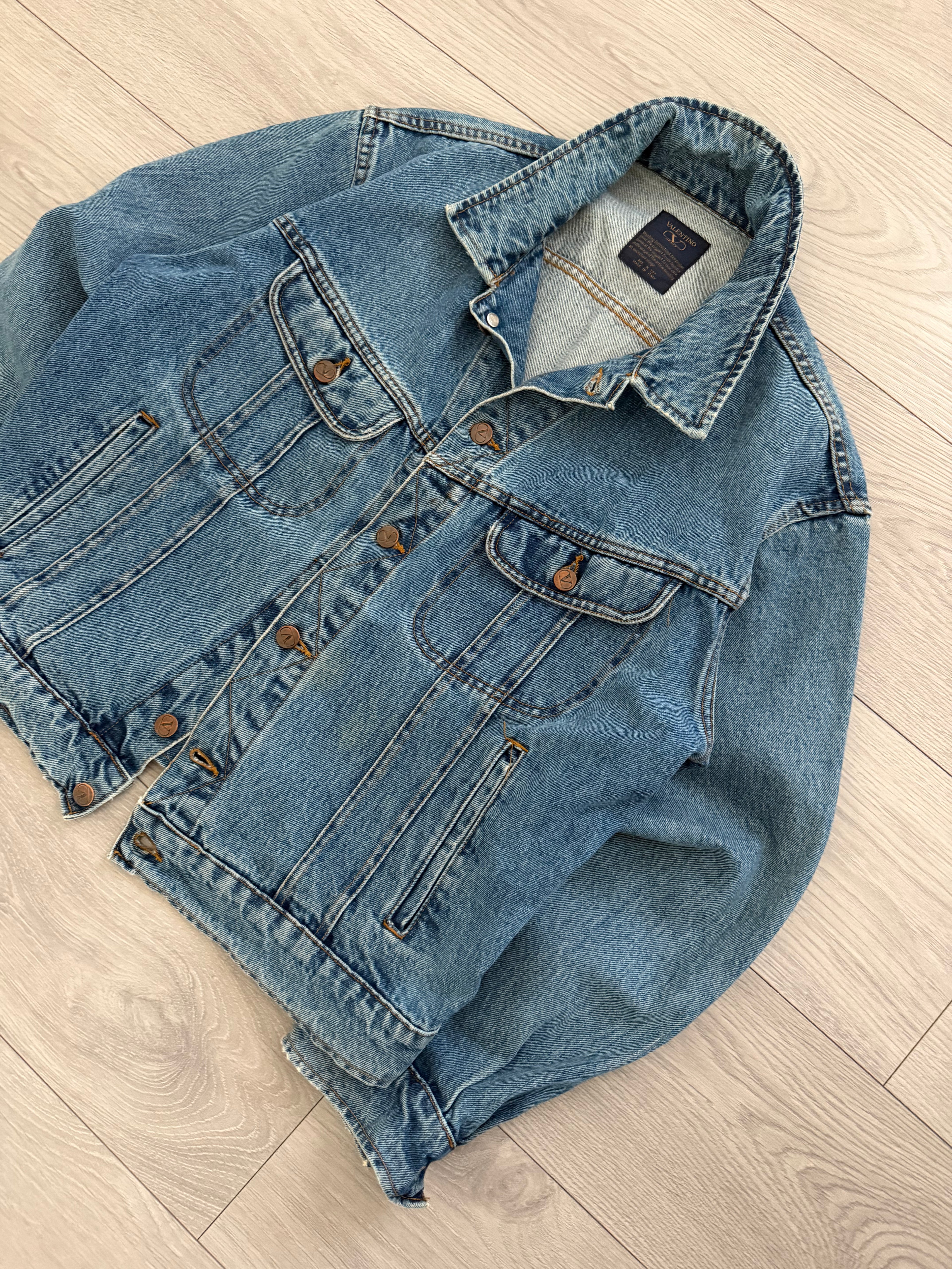 Valentino 1980s Denim Trucker Jacket - Size L