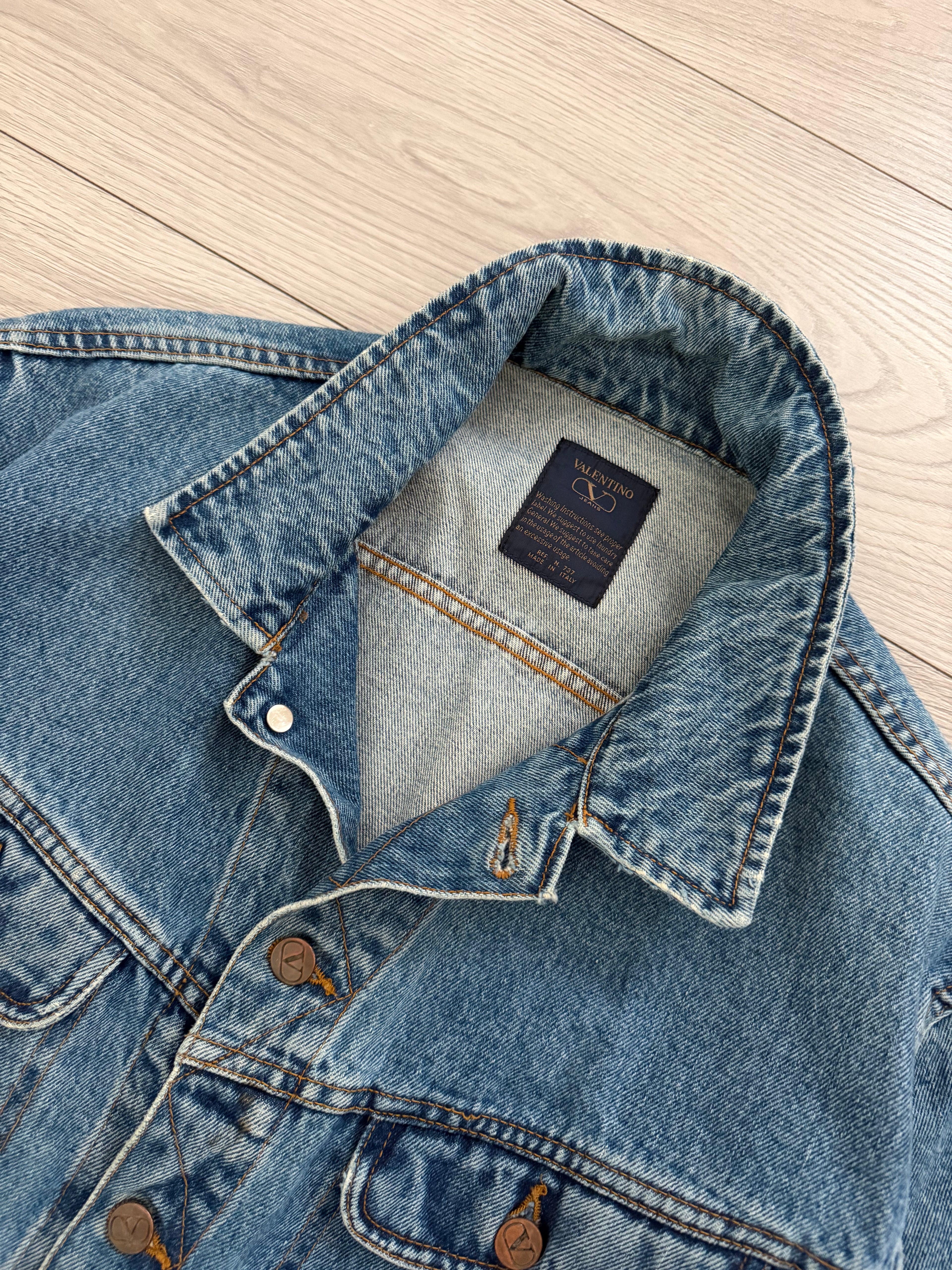 Valentino 1980s Denim Trucker Jacket - Size L