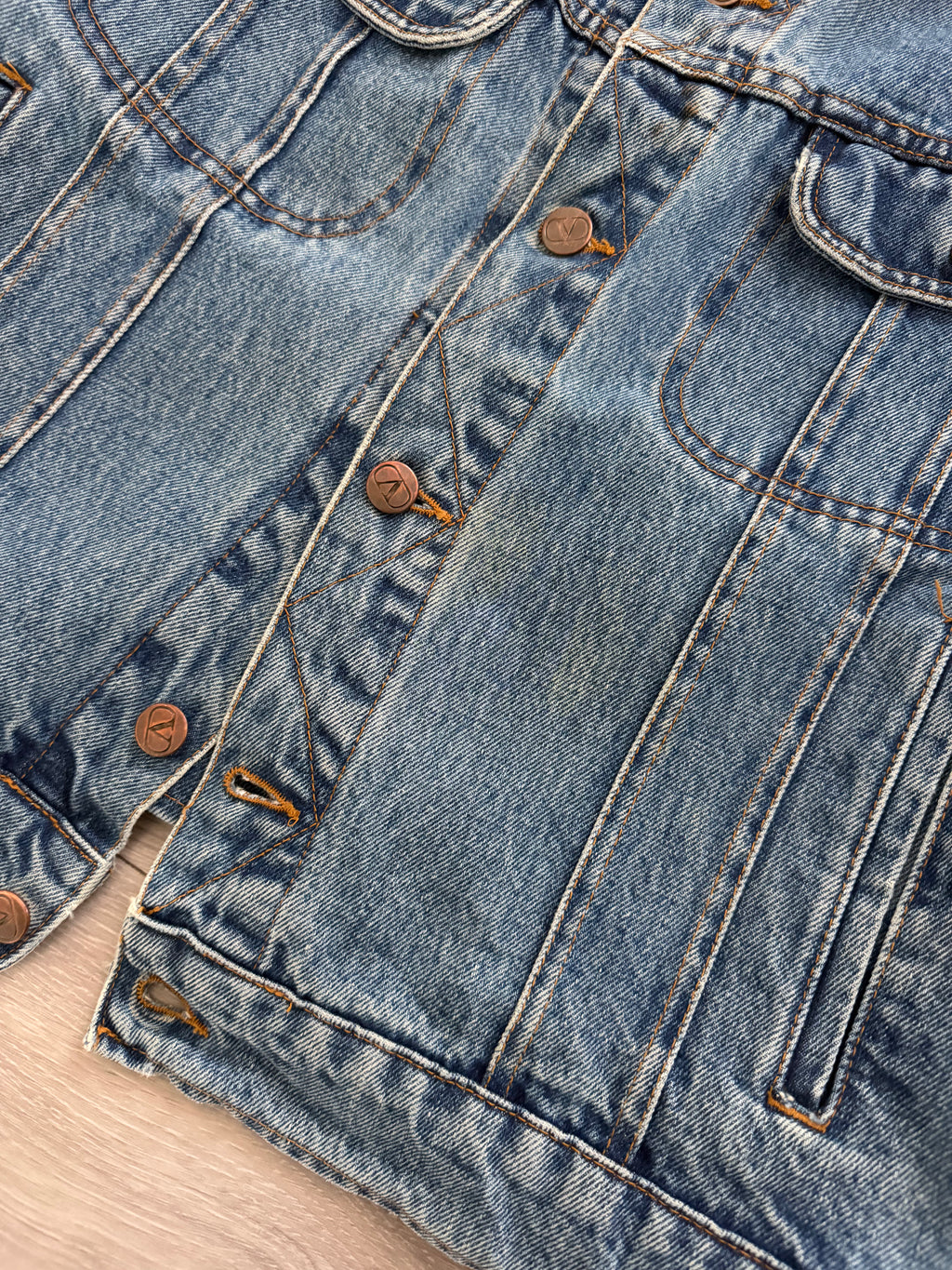 Valentino 1980s Denim Trucker Jacket - Size L