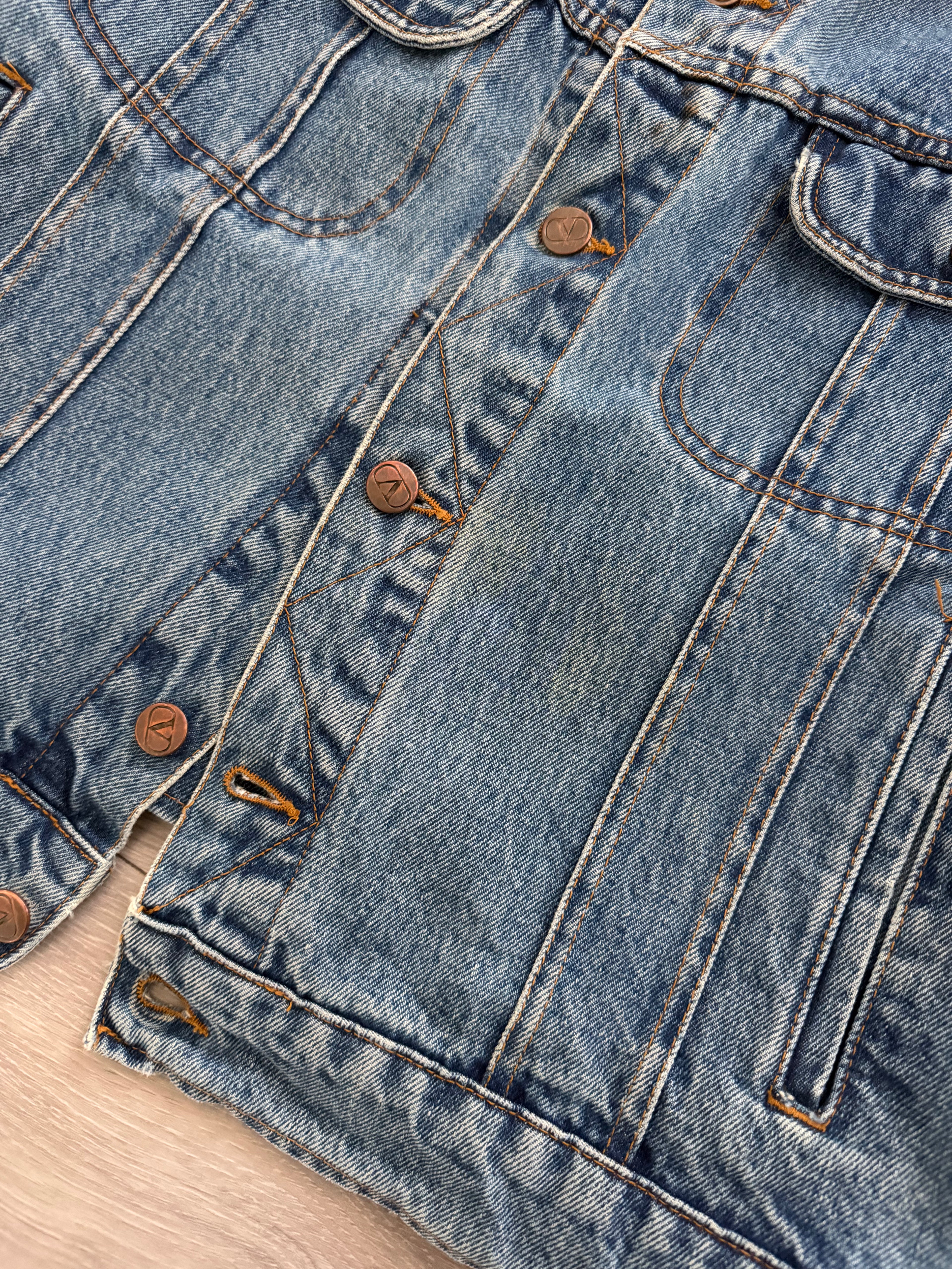 Valentino 1980s Denim Trucker Jacket - Size L