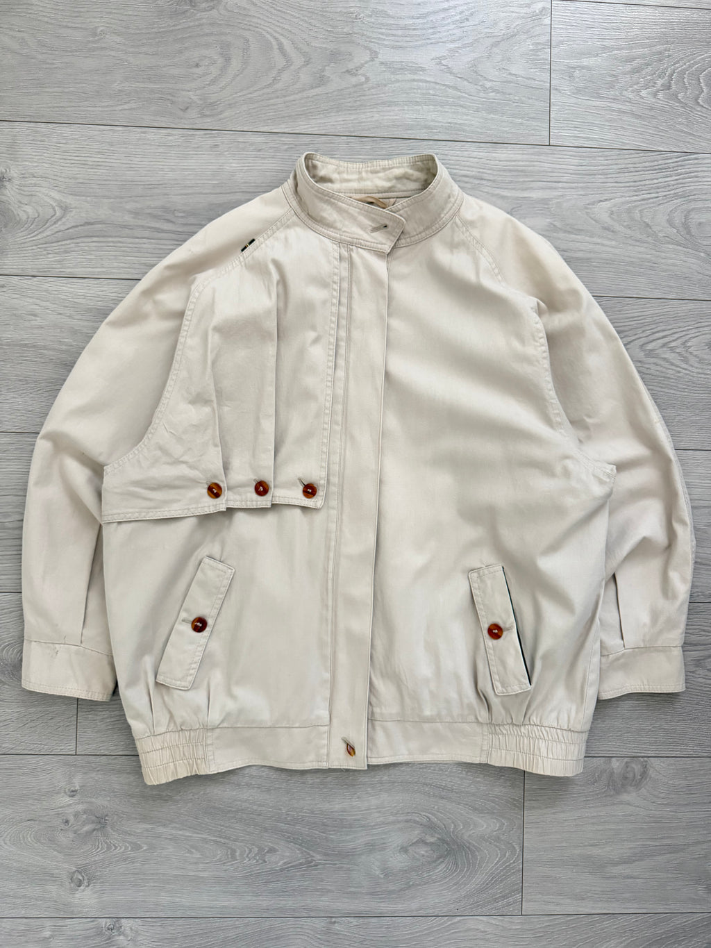 1990s Vintage Pleat Flap Cotton Swing Jacket - Size M