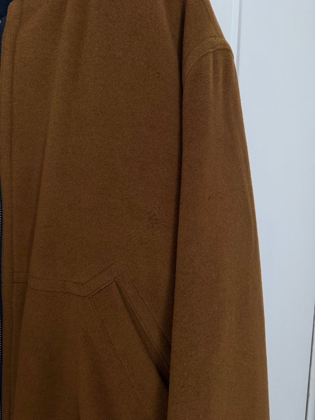 Hugo Boss 1980s Wool Cashmere Camel Brown Bomber Jacket - Size L