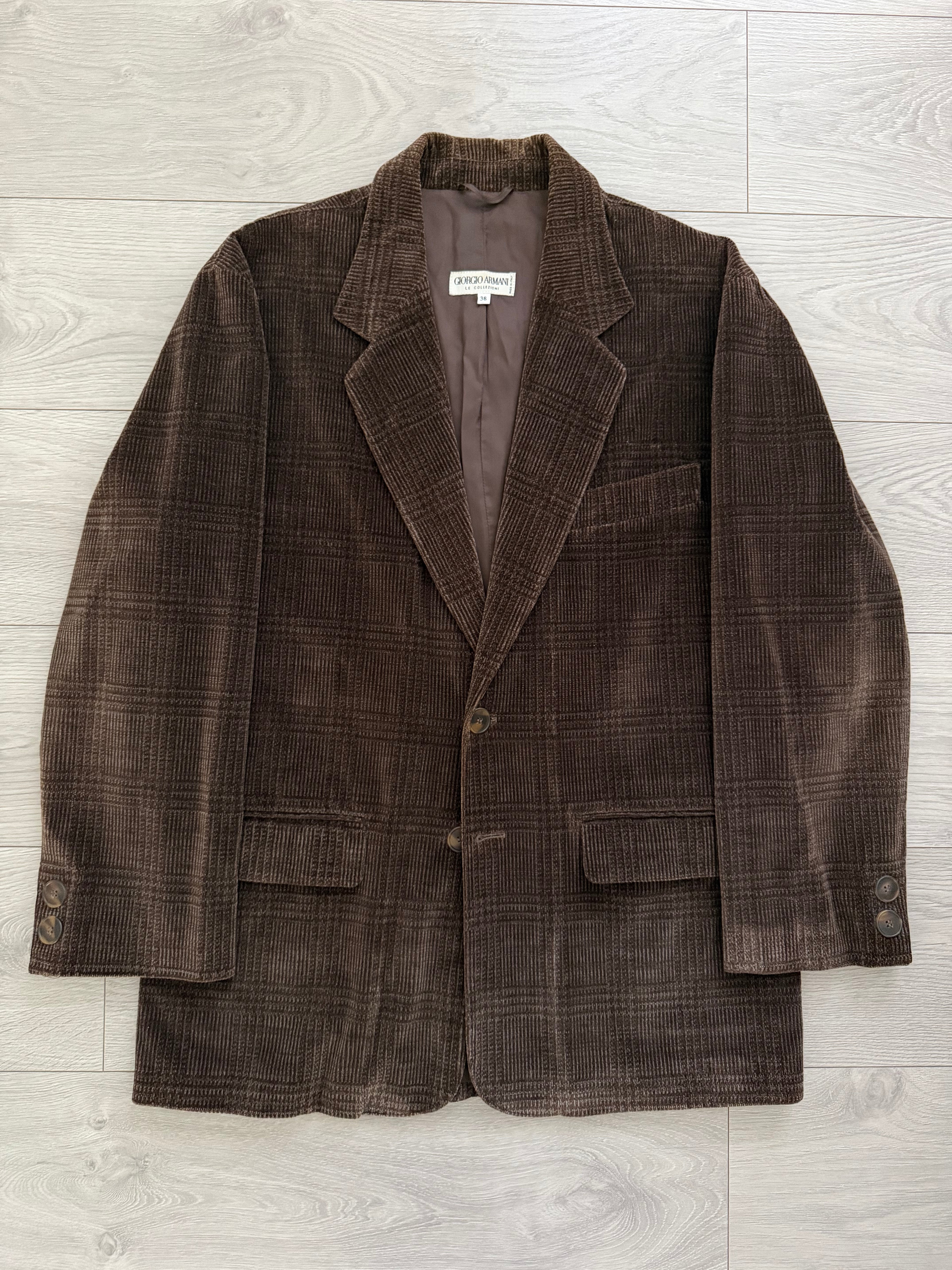 Giorgio Armani 1980s 2B Cotton Corduroy Sport Jacket Blazer Brown - Size M