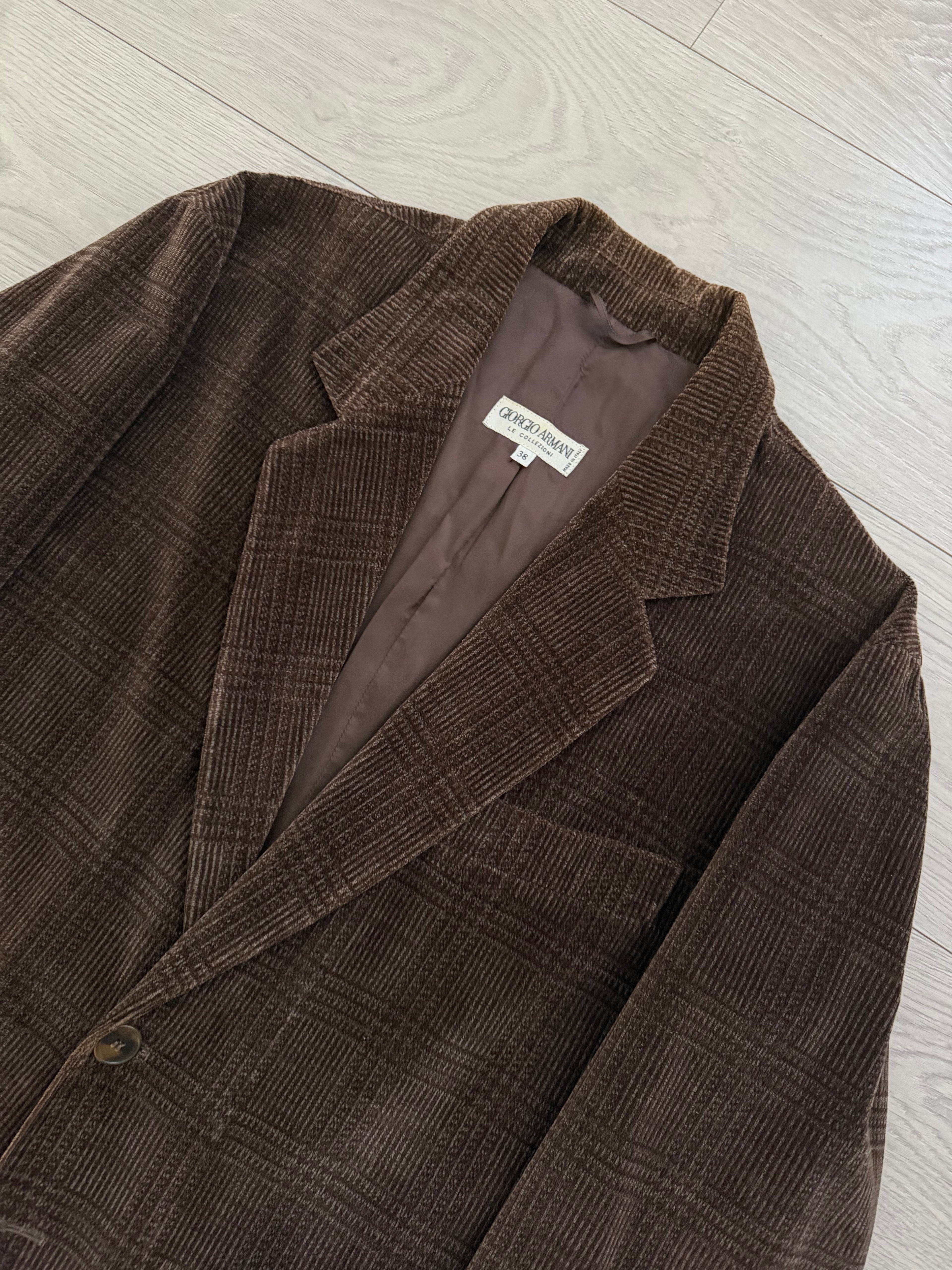 Giorgio Armani 1980s 2B Cotton Corduroy Sport Jacket Blazer Brown - Size M