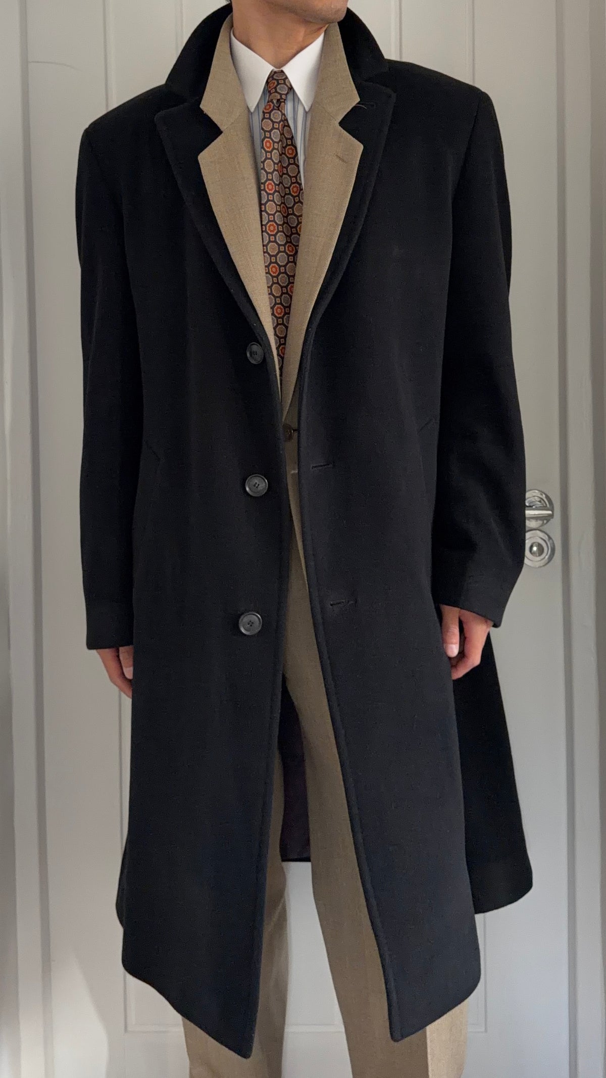 Hugo Boss 1990s Wool Coat Black - Size XL