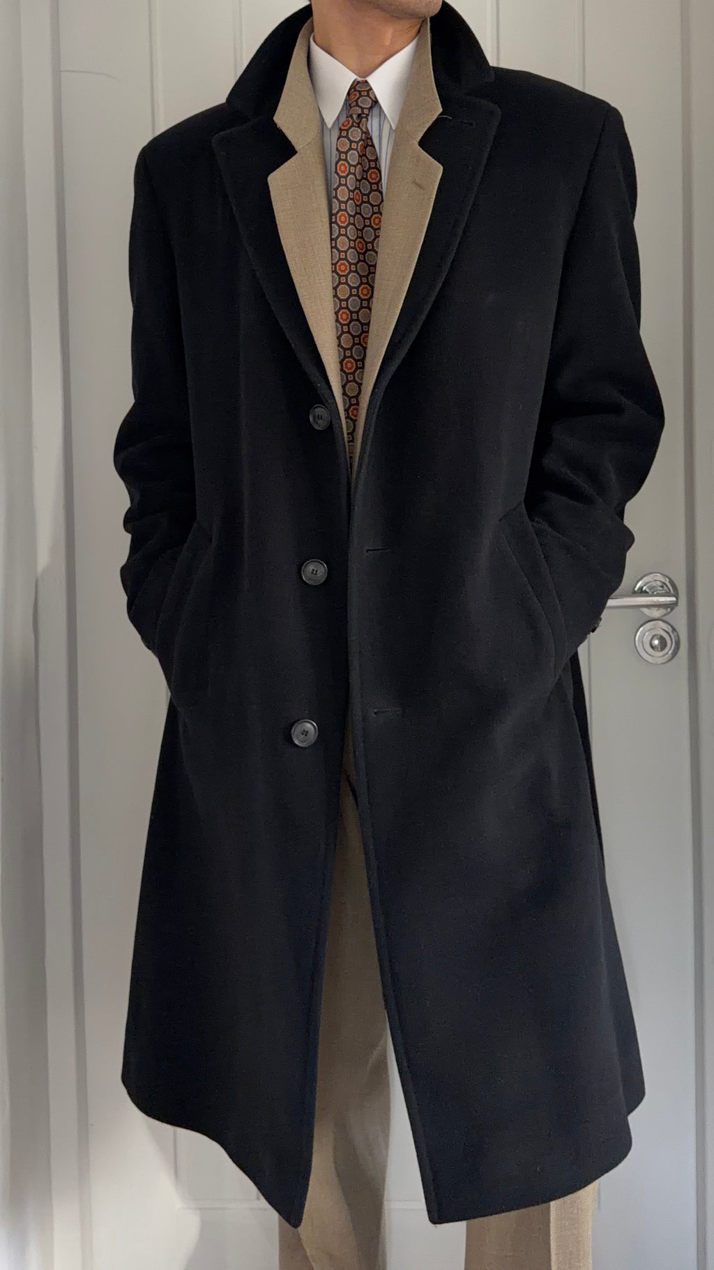 Hugo Boss 1990s Wool Coat Black - Size XL