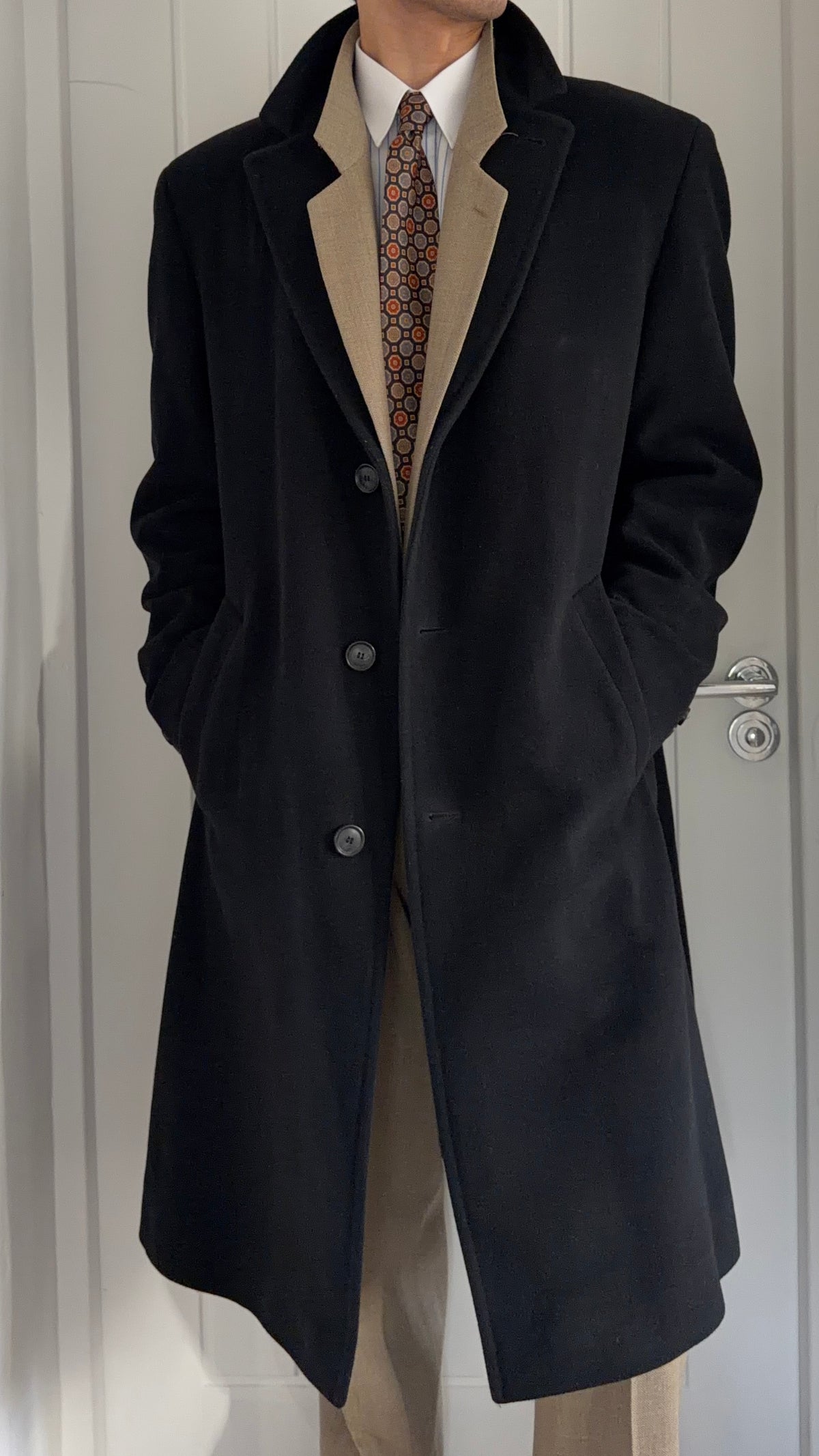 Hugo Boss 1990s Wool Coat Black - Size XL