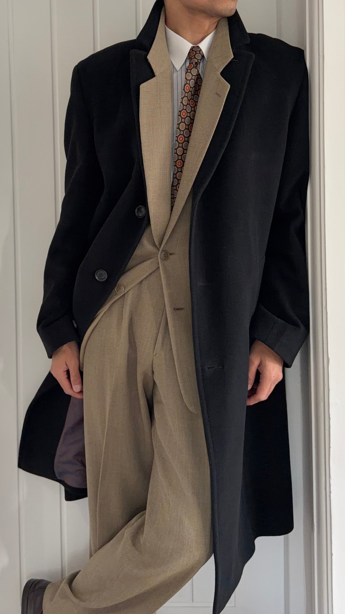 Hugo Boss 1990s Wool Coat Black - Size XL