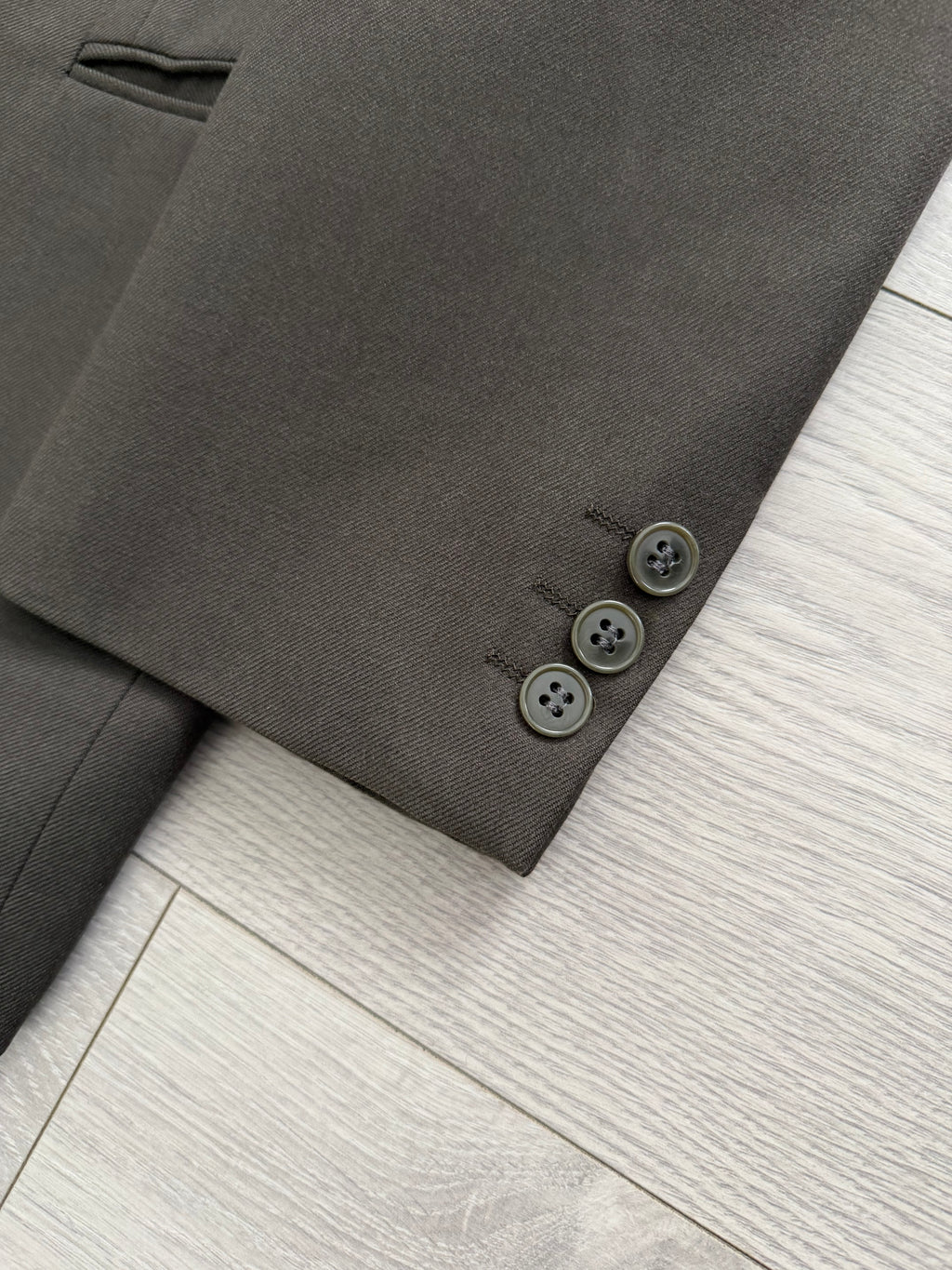 Emporio Armani 1980s Peaked Lapel Double Breasted Wool Suit - Size S Jacket / 31" Waist
