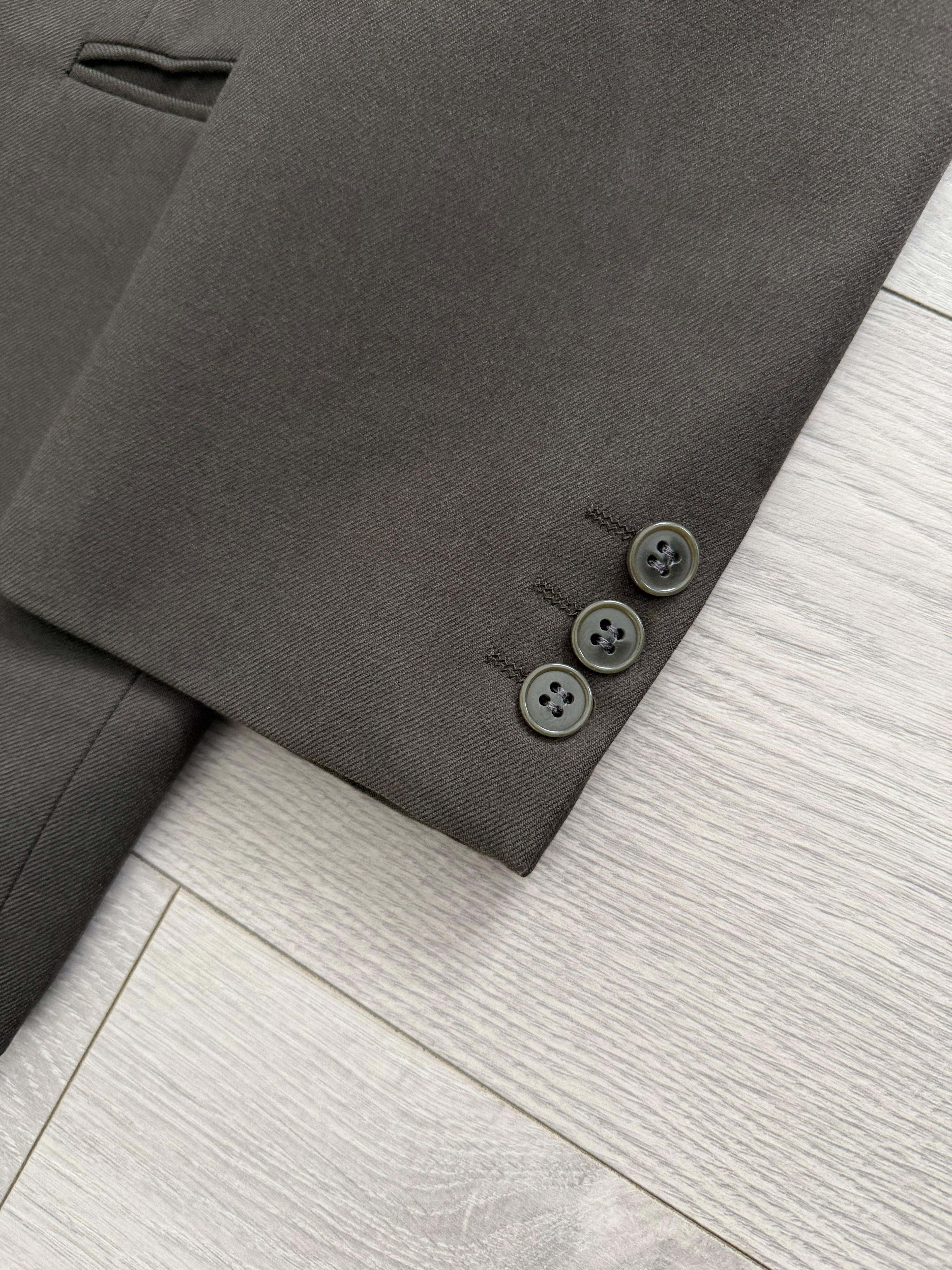 Emporio Armani 1980s Peaked Lapel Double Breasted Wool Suit - Size S Jacket / 31" Waist