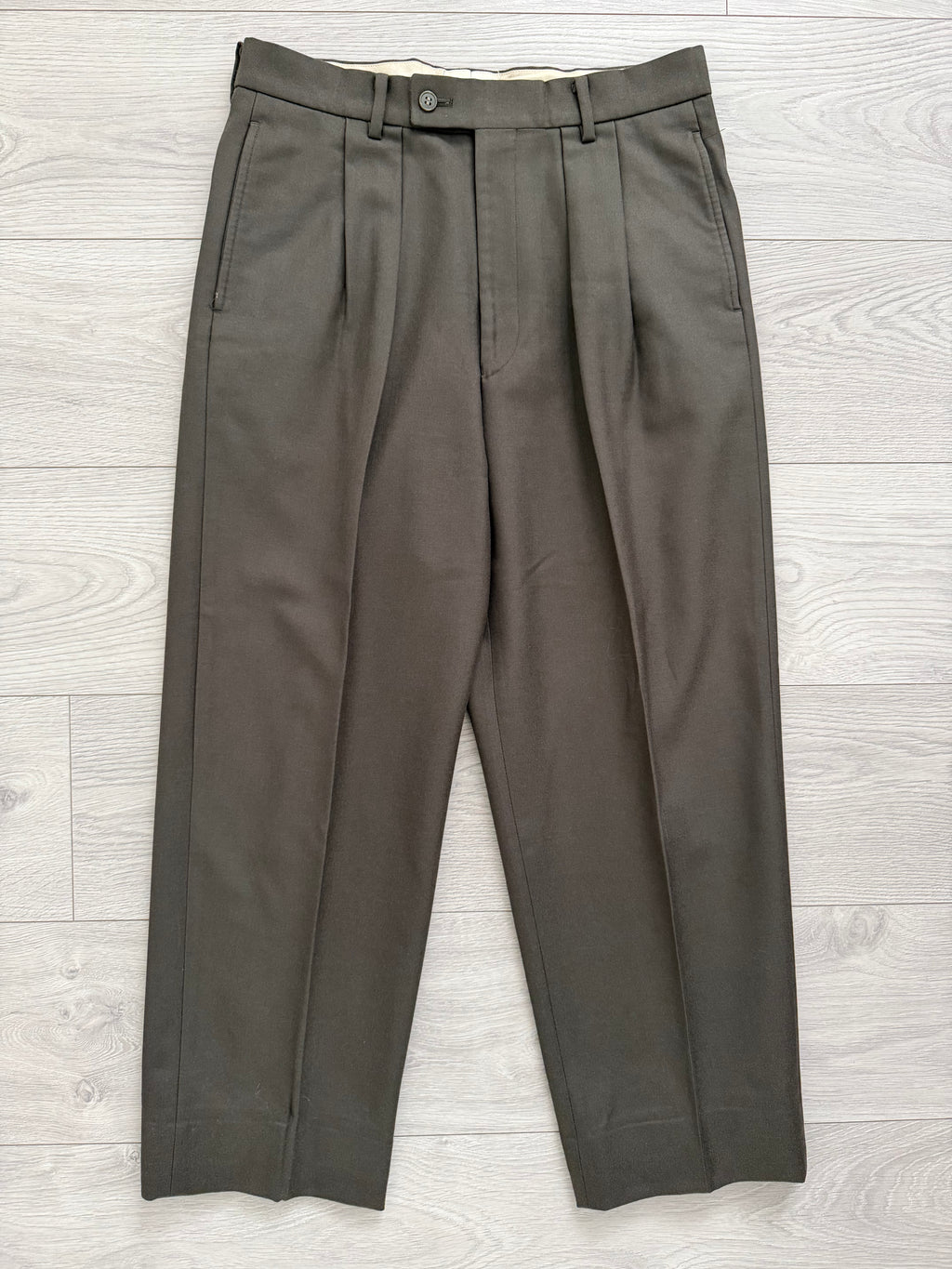 Emporio Armani 1980s Peaked Lapel Double Breasted Wool Suit - Size S Jacket / 31" Waist