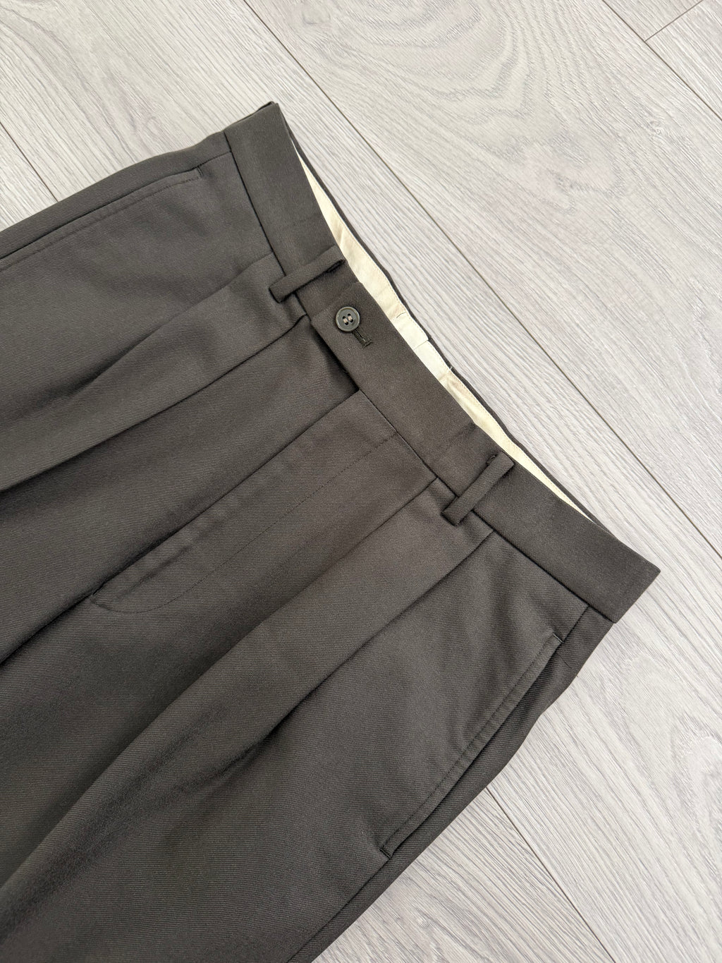 Emporio Armani 1980s Peaked Lapel Double Breasted Wool Suit - Size S Jacket / 31" Waist