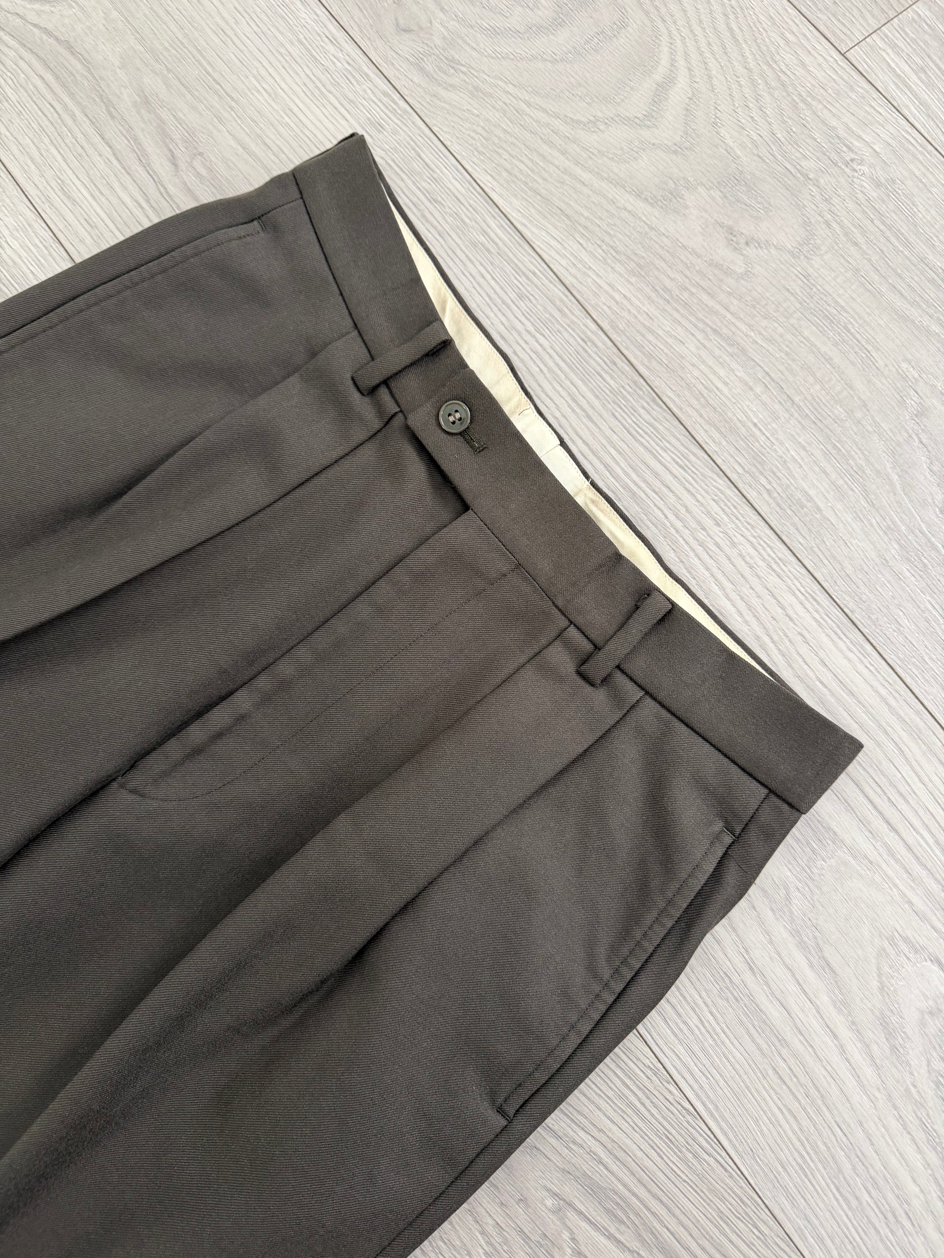Emporio Armani 1980s Peaked Lapel Double Breasted Wool Suit - Size S Jacket / 31" Waist