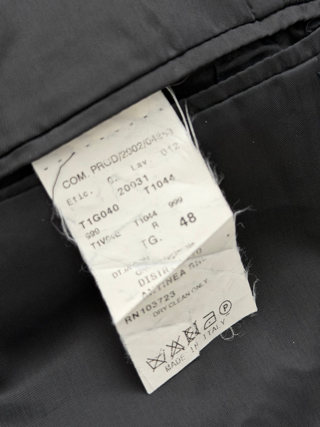 Emporio Armani 1980s Peaked Lapel Double Breasted Draped Wool Suit Black - Size M Jacket / 33"