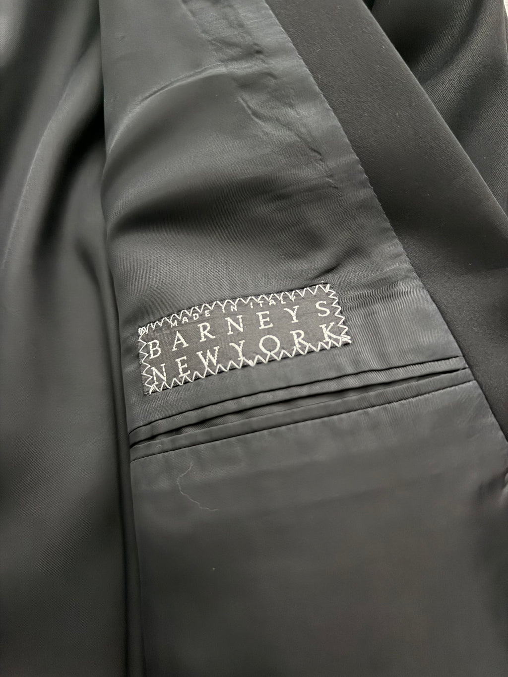 Armani Mani 1980s Tuxedo Peaked Lapel Double Breasted Jacket & Hugo Boss 1980s Pleated Tuxedo Pants - Size XXL Jacket / 38"