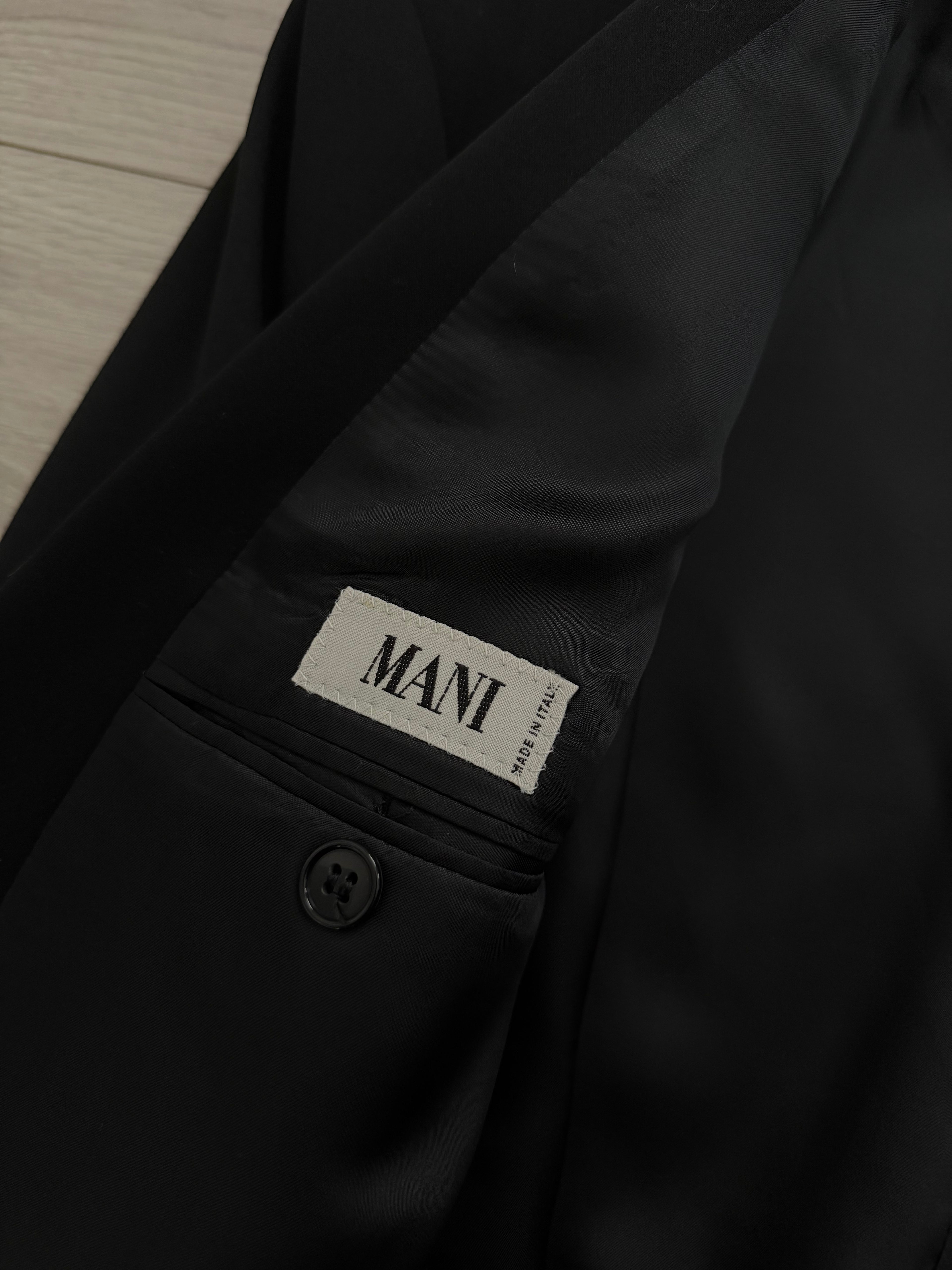 Armani Mani 1980s Tuxedo Peaked Lapel Double Breasted Jacket & Hugo Boss 1980s Pleated Tuxedo Pants - Size XXL Jacket / 38"