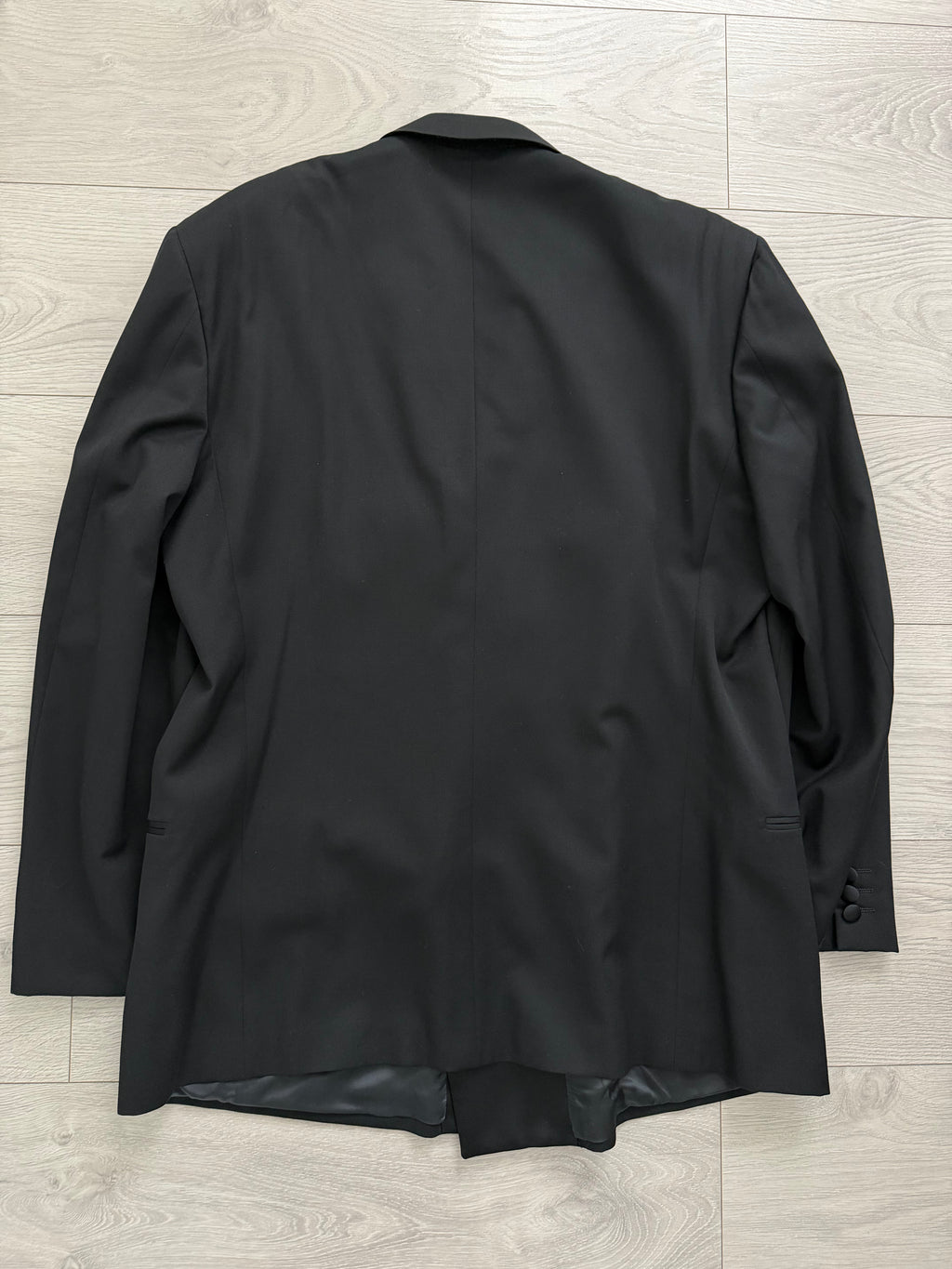 Armani Mani 1980s Tuxedo Peaked Lapel Double Breasted Jacket & Hugo Boss 1980s Pleated Tuxedo Pants - Size XXL Jacket / 38"