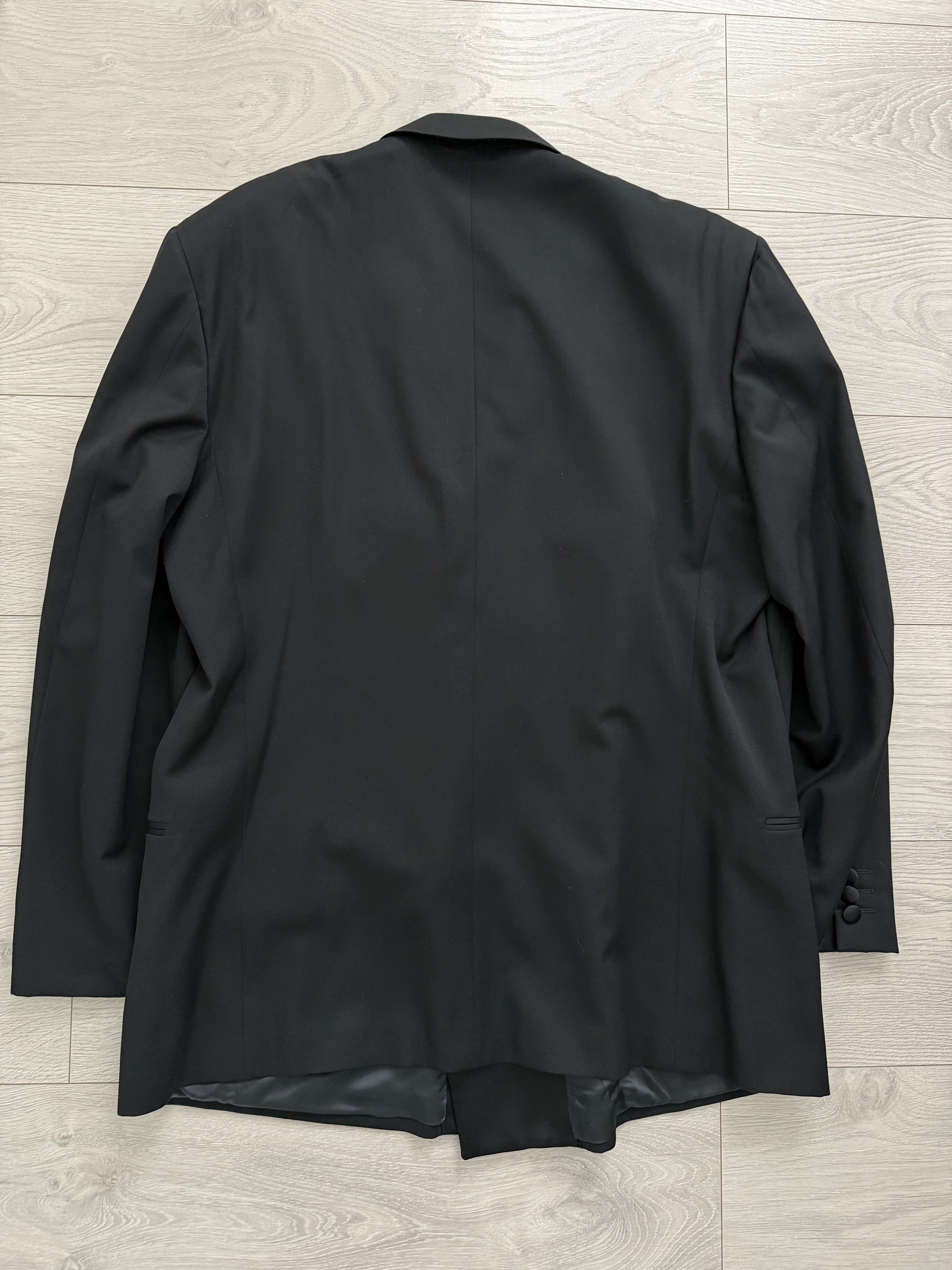 Armani Mani 1980s Tuxedo Peaked Lapel Double Breasted Jacket & Hugo Boss 1980s Pleated Tuxedo Pants - Size XXL Jacket / 38"