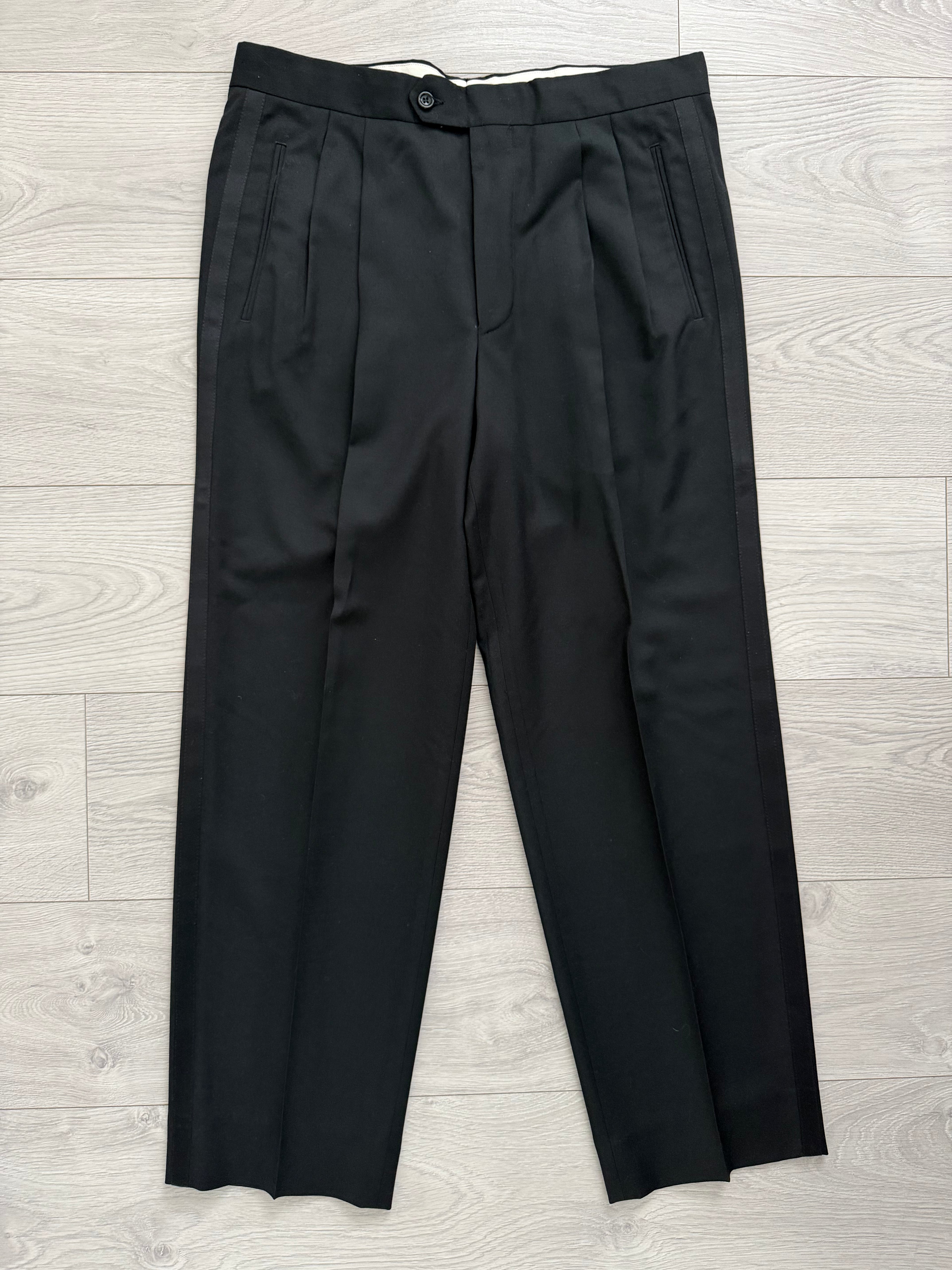 Armani Mani 1980s Tuxedo Peaked Lapel Double Breasted Jacket & Hugo Boss 1980s Pleated Tuxedo Pants - Size XXL Jacket / 38"
