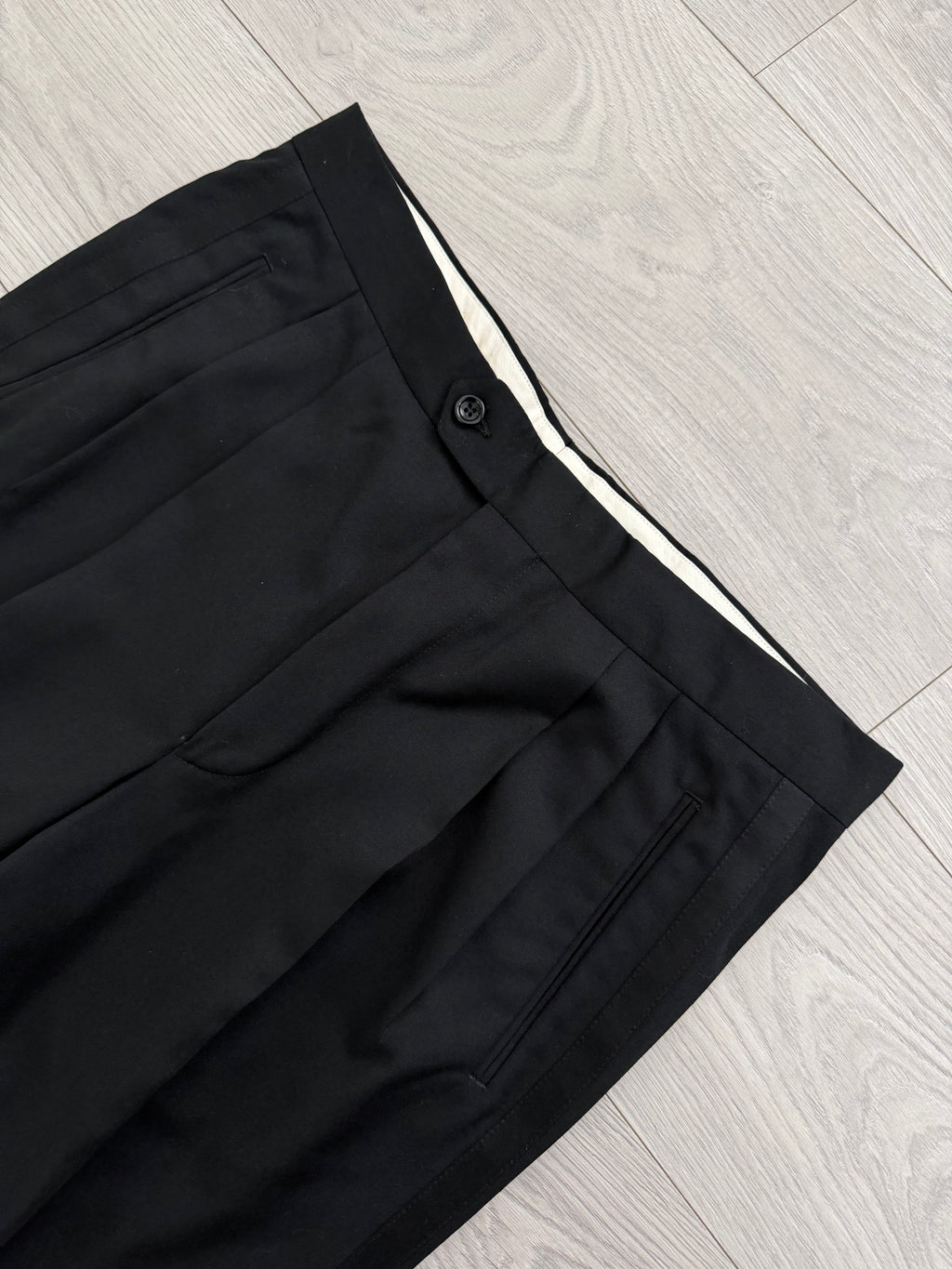 Armani Mani 1980s Tuxedo Peaked Lapel Double Breasted Jacket & Hugo Boss 1980s Pleated Tuxedo Pants - Size XXL Jacket / 38"