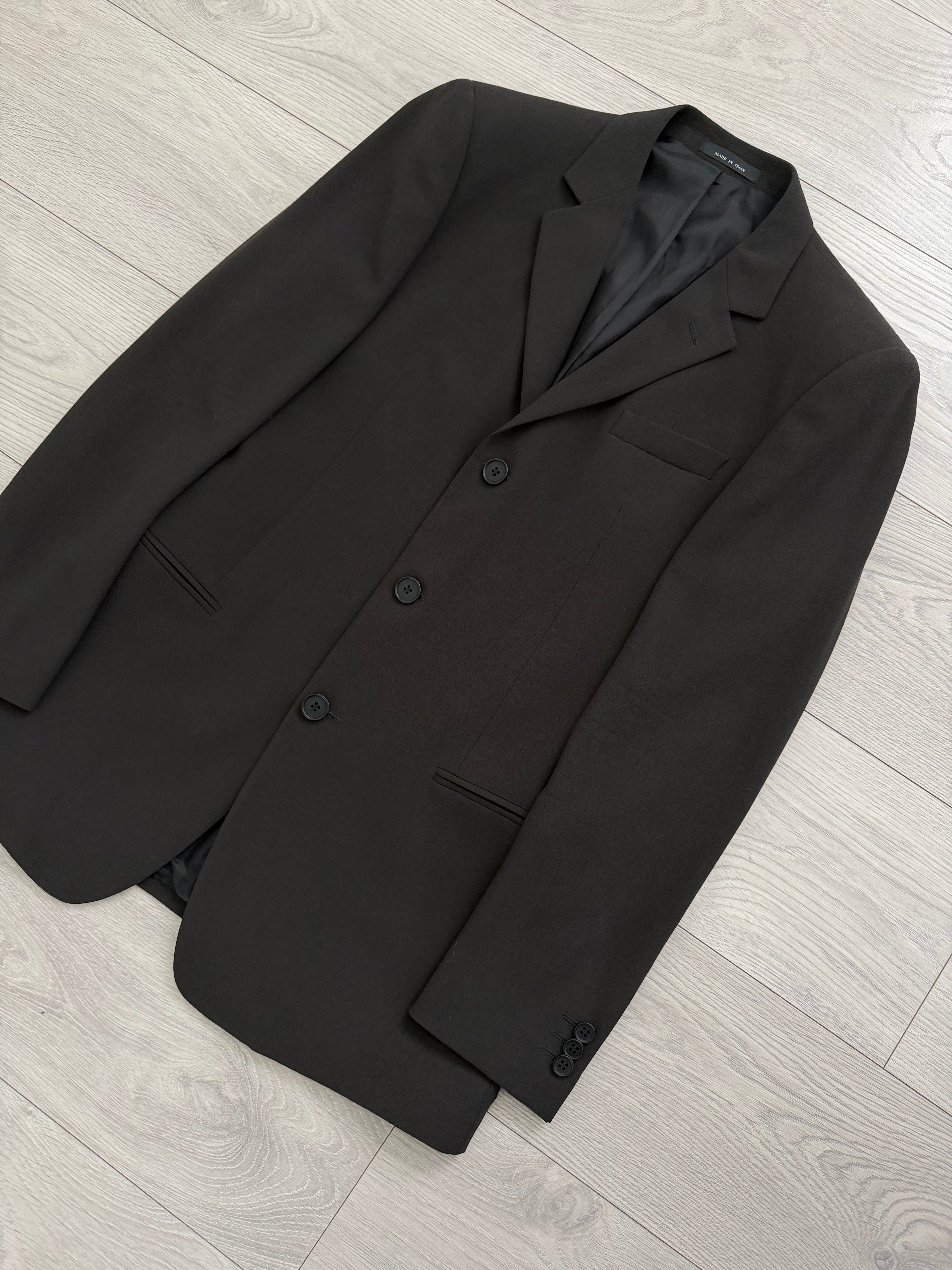 Emporio Armani 1990s 3B Draped Wool Suit Espresso Black - Size S Jacket / 30" Waist