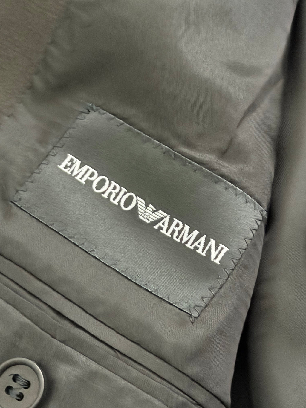 Emporio Armani 1990s 3B Draped Wool Suit Espresso Black - Size S Jacket / 30" Waist