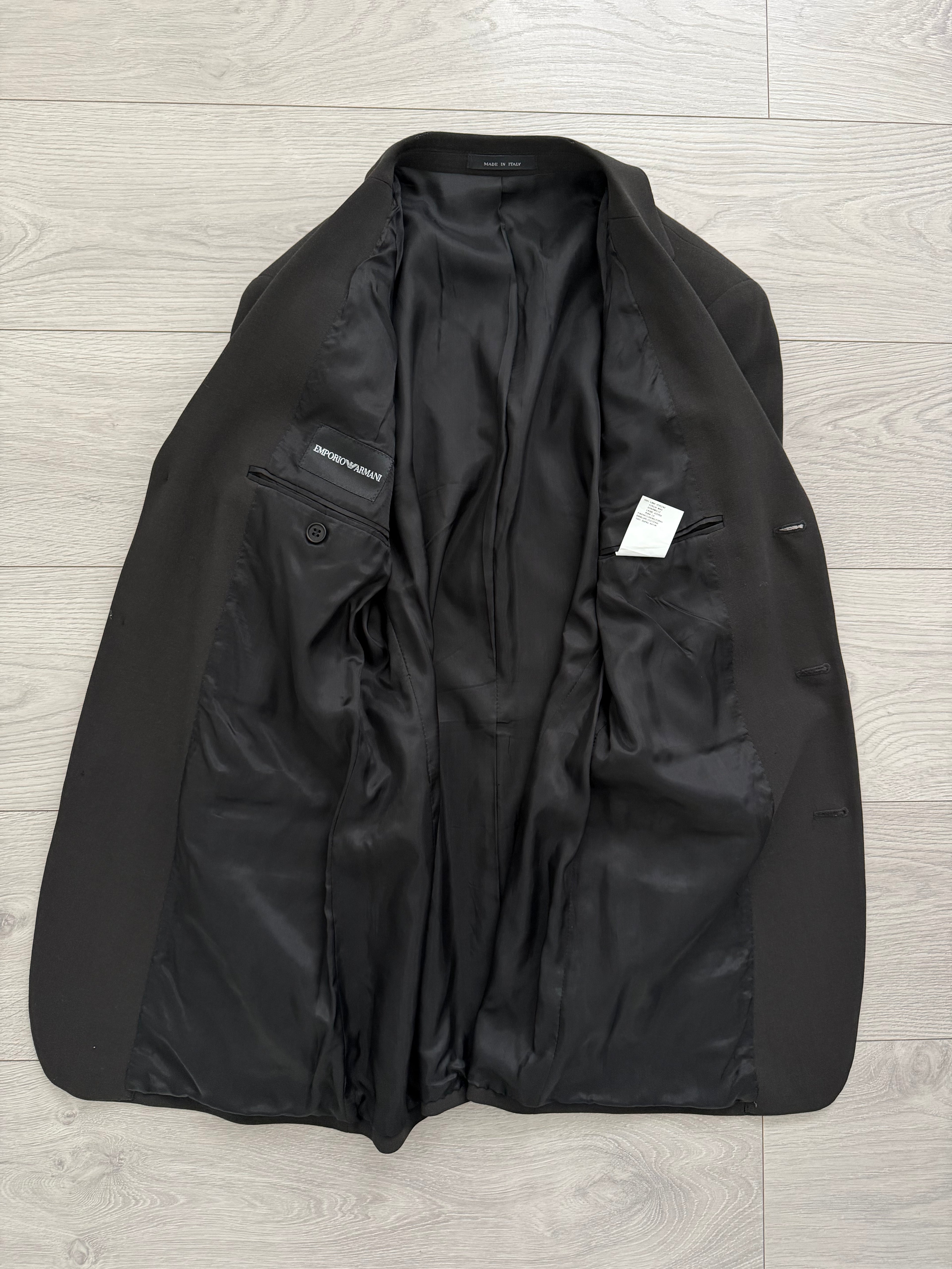 Emporio Armani 1990s 3B Draped Wool Suit Espresso Black - Size S Jacket / 30" Waist