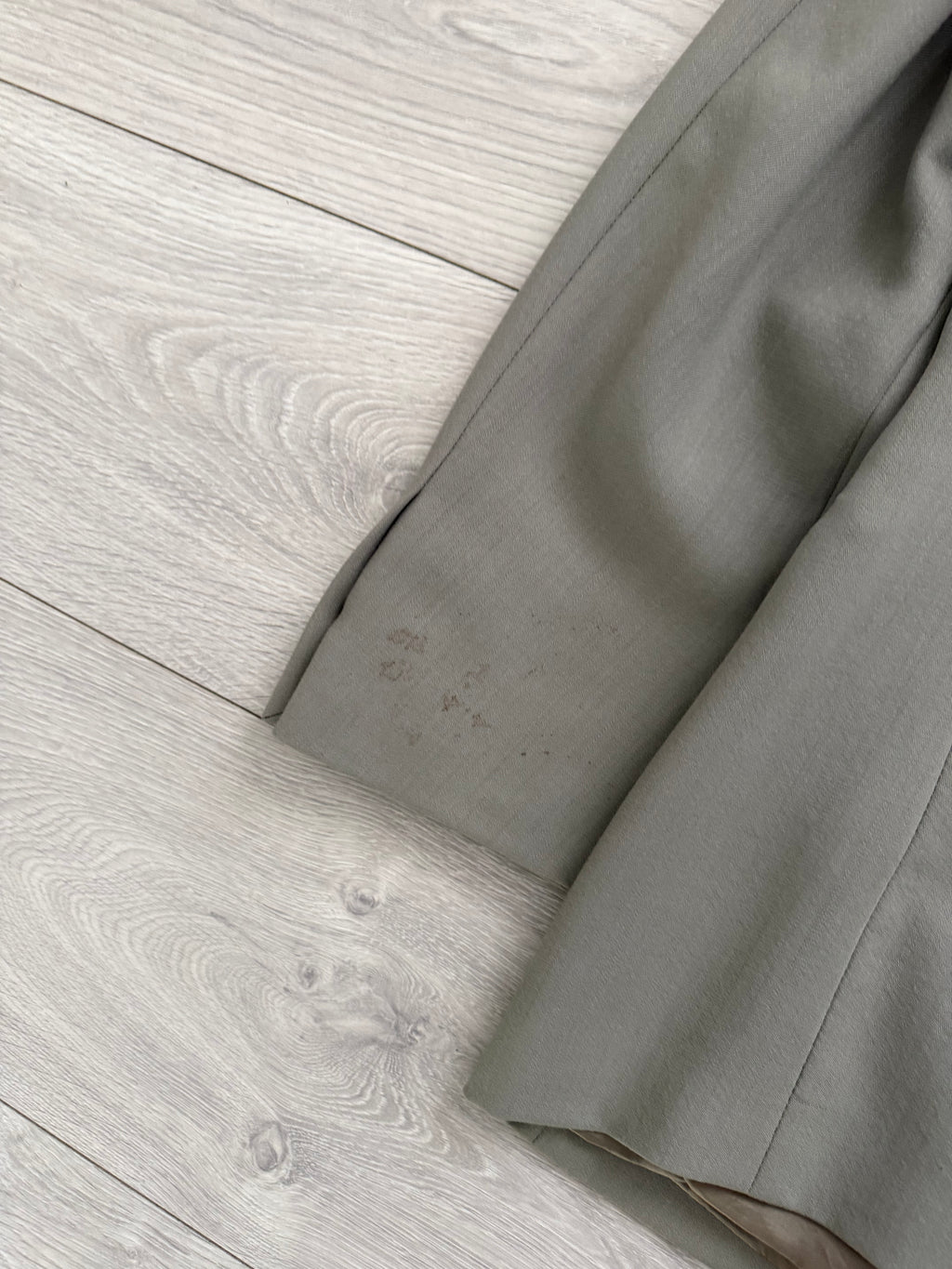 Emporio Armani 1990s 3B Draped Pleated Wool Suit Taupe Sage - Size S Jacket / 28" Waist