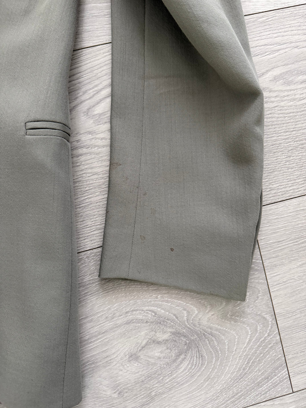 Emporio Armani 1990s 3B Draped Pleated Wool Suit Taupe Sage - Size S Jacket / 28" Waist