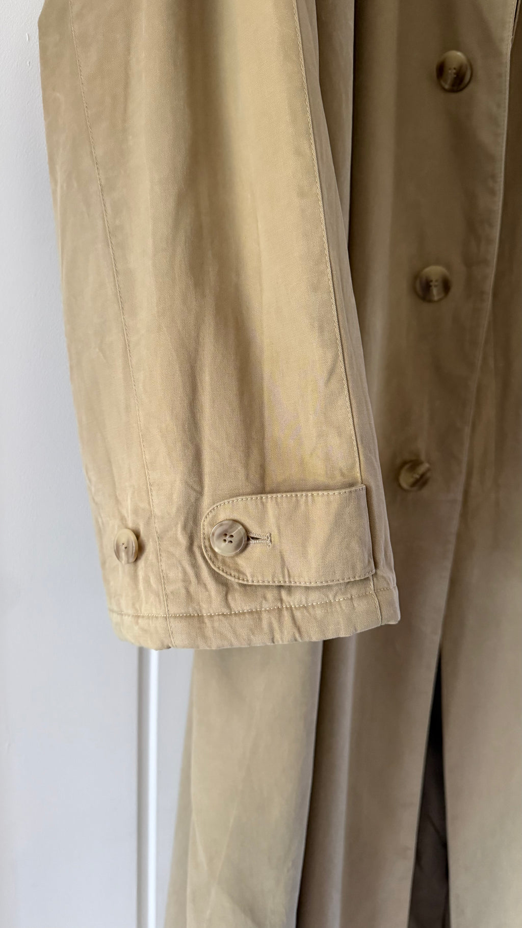 Giorgio Armani 1980s Taupe Beige Padded Cotton Balmacaan Overcoat - Size XL