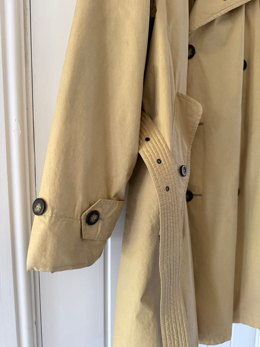 Emporio Armani 1990s Padded Belted Short Trench Pea Coat - Size M