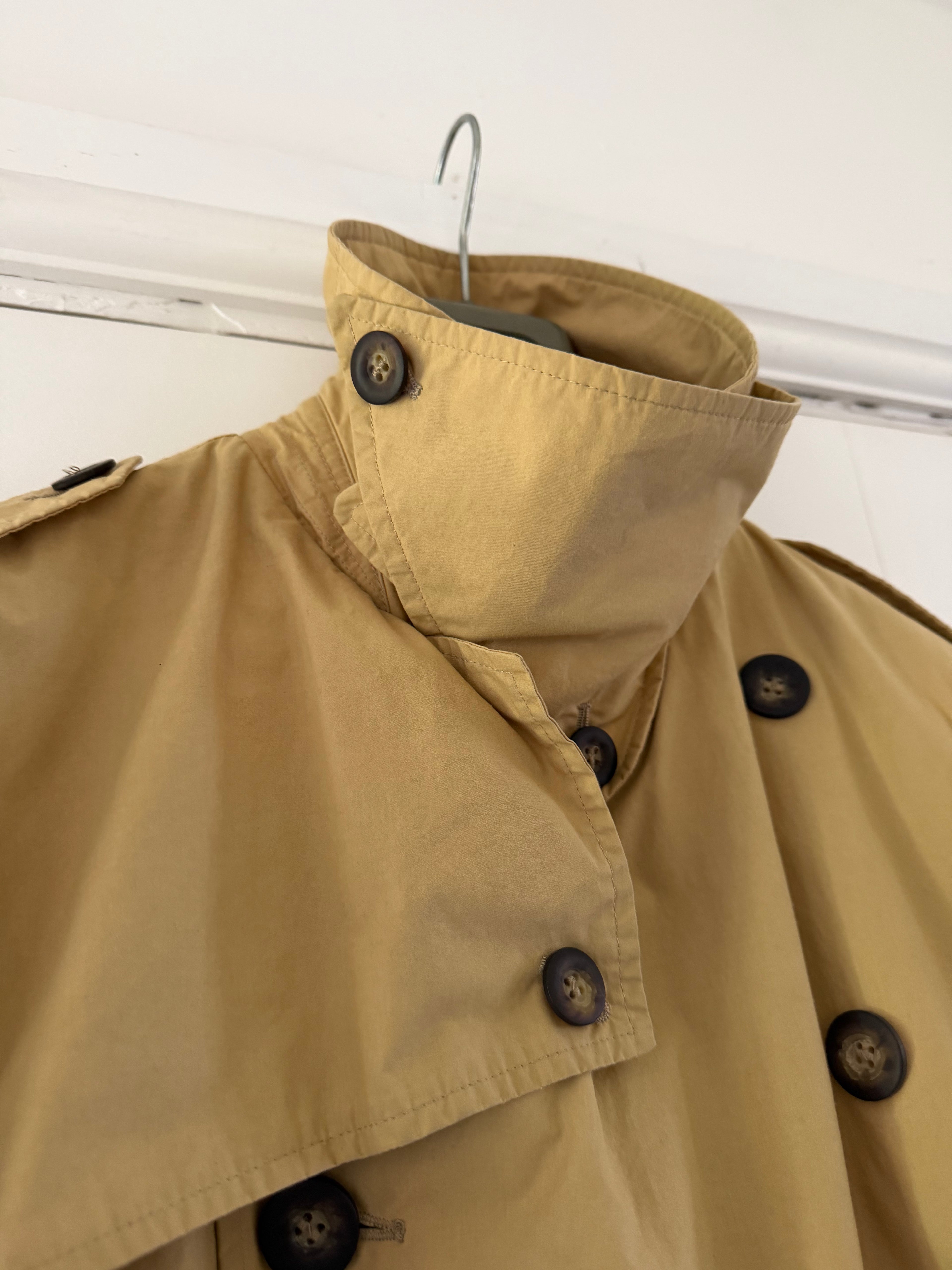 Emporio Armani 1990s Padded Belted Short Trench Pea Coat - Size M